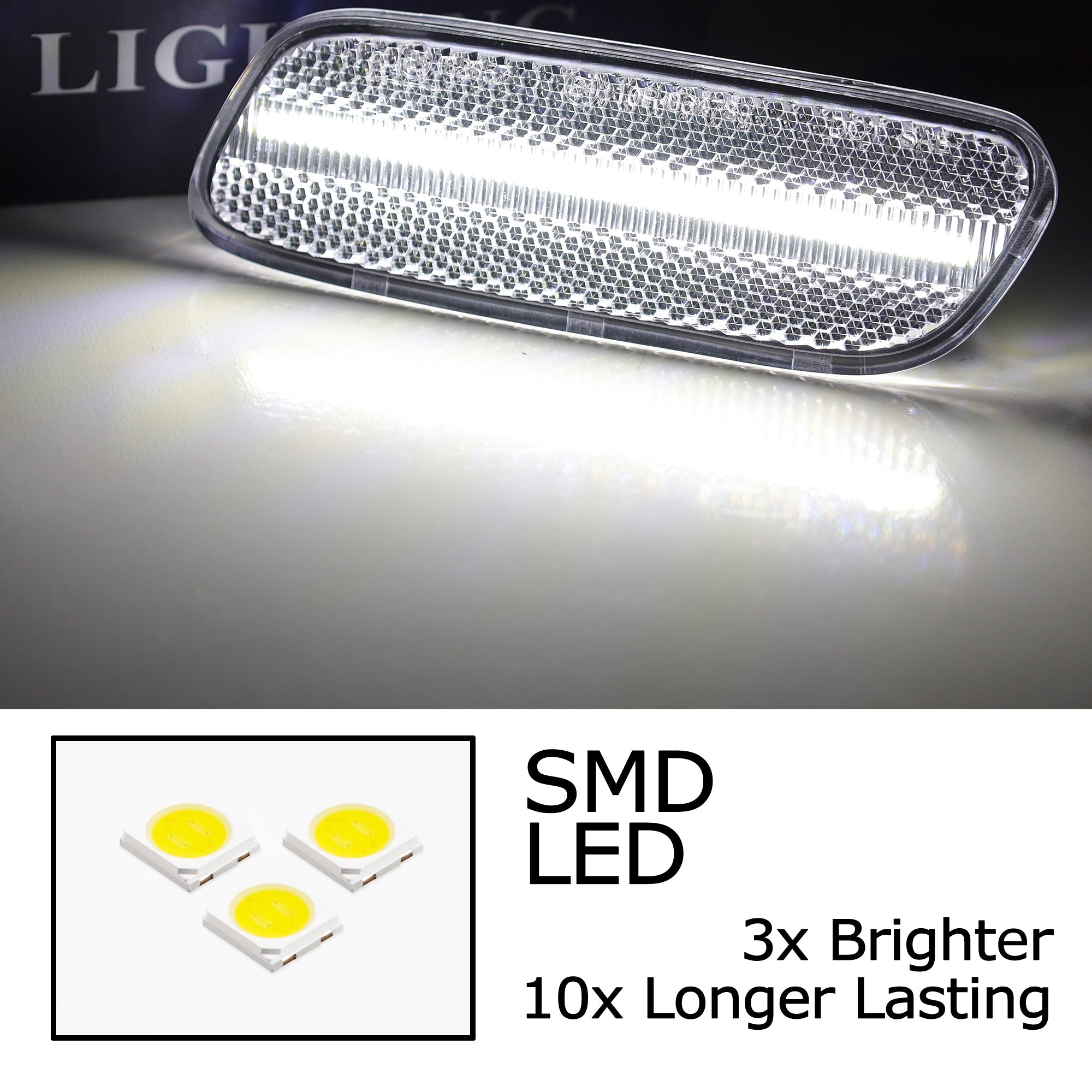 Clear Lens White Full LED Side Marker Light Kit for Lexus SC300 SC400 1992-2000 - High Visibility Safety Lights for Night Driving & Car Customization