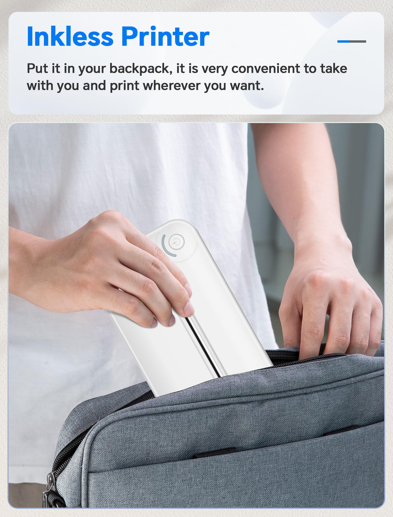 Relassy Portable Wireless Bluetooth Thermal Printer - Inkless A4 Paper Printer for Android iOS Phones & Laptops | Compact Travel Printer for Home, Office, School, Business & On-the-Go Printing Needs