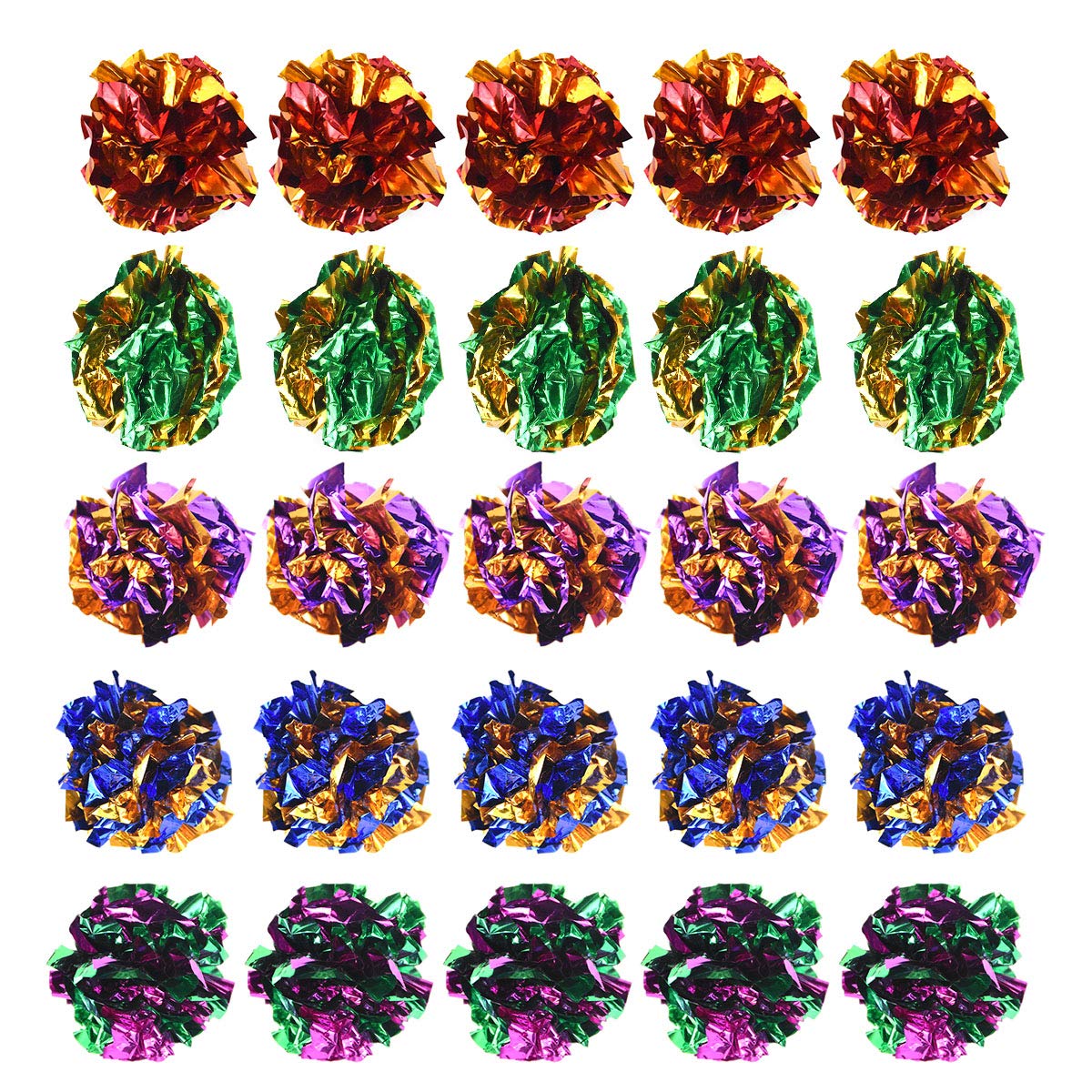 20PCS Colorful Crinkle Cat Toys with Rustle Sound - Interactive Mylar Balls for Kittens & Small Dogs | Fun Playtime, Exercise & Stress Relief for Indoor Pets