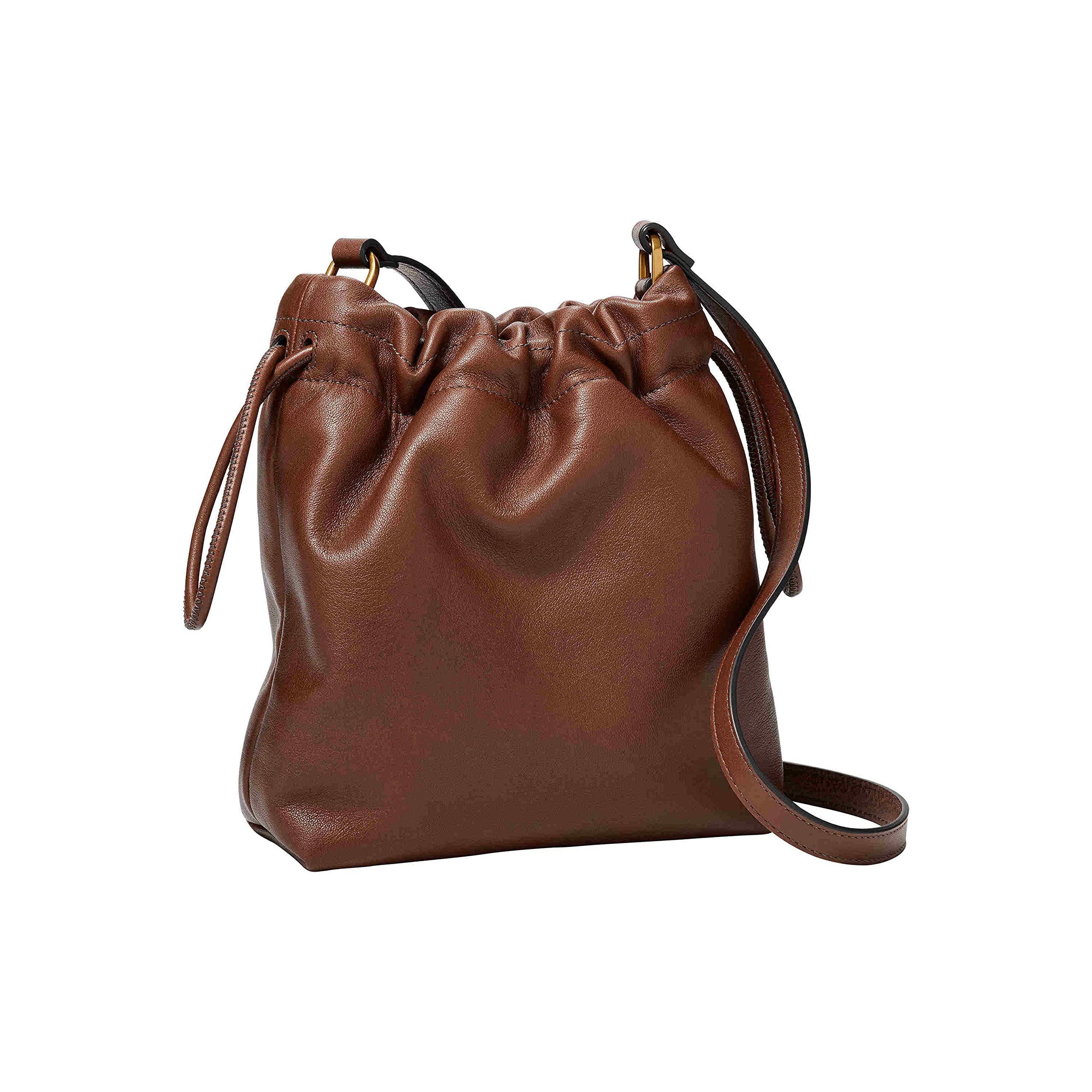 Fossil Women's Gigi Small Leather Crossbody Bag - Stylish Drawstring Purse for Everyday Use, Work & Travel