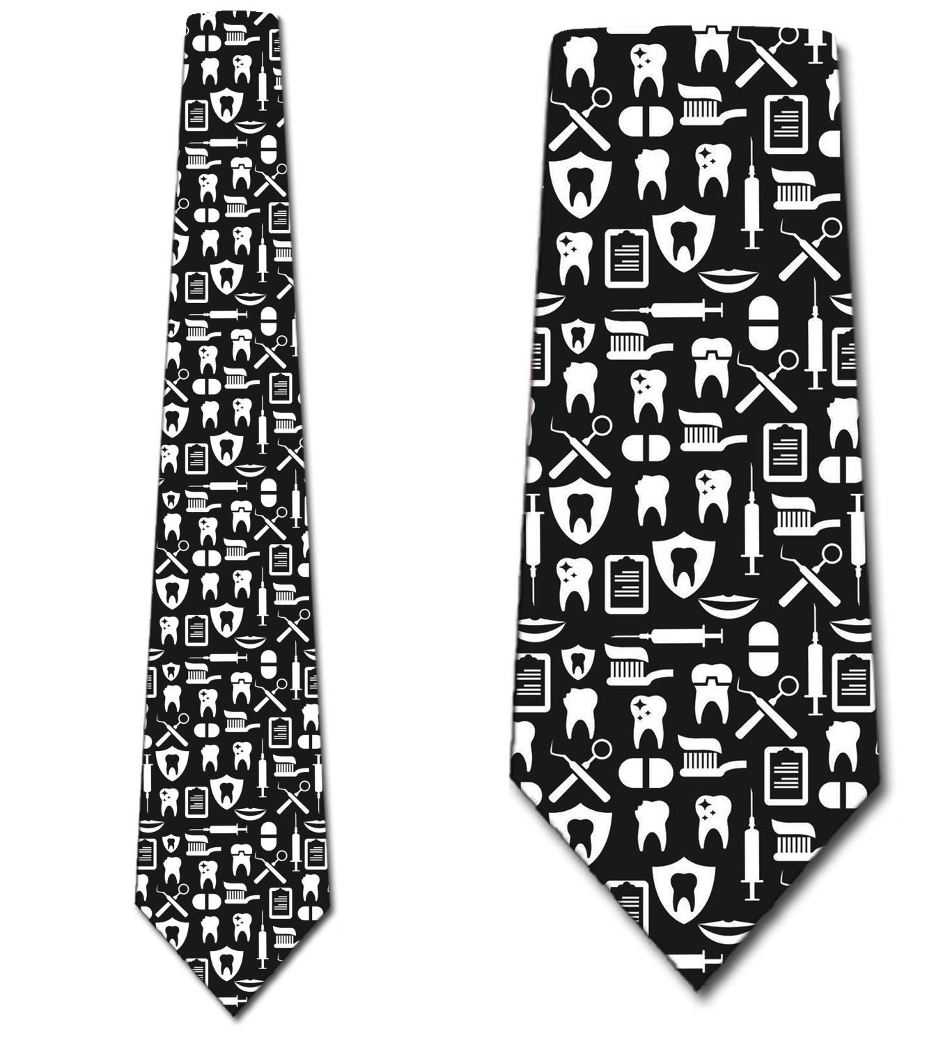 Professional Dentist Neckties for Men – Fun Dental Tools Design – Perfect for Dentists, Dental Hygienists & Dental Office Staff – Ideal for Work, Gifts & Special Occasions