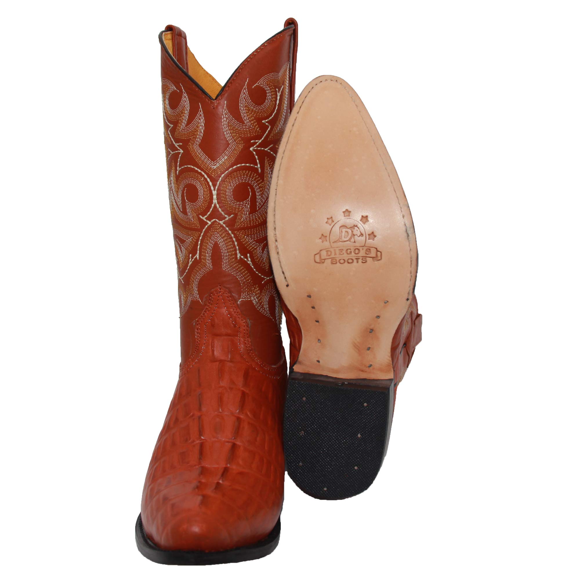 **Men's Genuine Leather Cowboy Boots - Alligator & Crocodile Design Western Boots with Free Belt - Perfect for Rodeo, Country Dance & Outdoor Adventures**