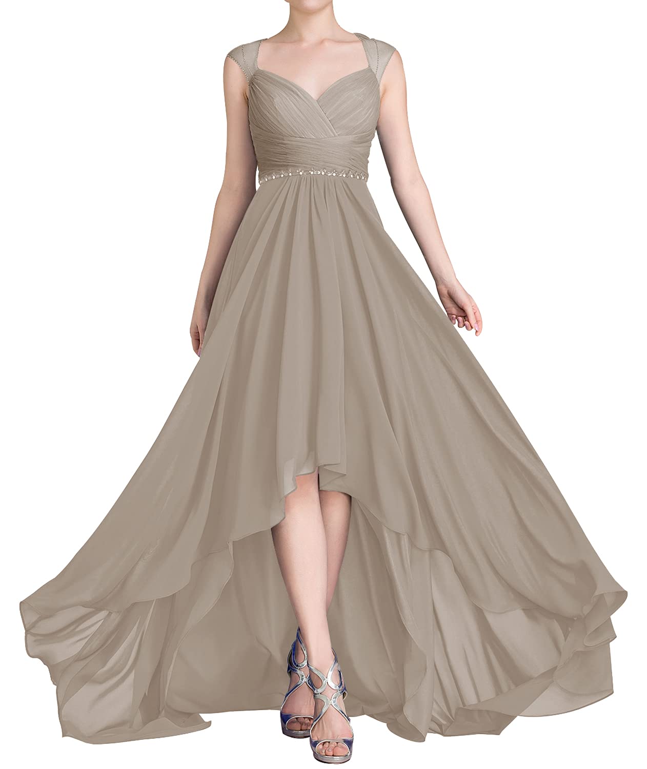 Elegant V-Neck A-Line Mother of the Bride Dresses with Cap Sleeves - Formal Pleated Wedding Guest Gowns for Women - Perfect for Church Ceremonies, Receptions & Special Occasions