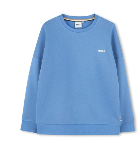 HUGO BOSS Men's Cotton Blend Sweatshirt - Classic Fit Pullover Hoodie for Casual Wear & Street Style (Size 4-14A) | Gym, Lounge, Everyday Comfort