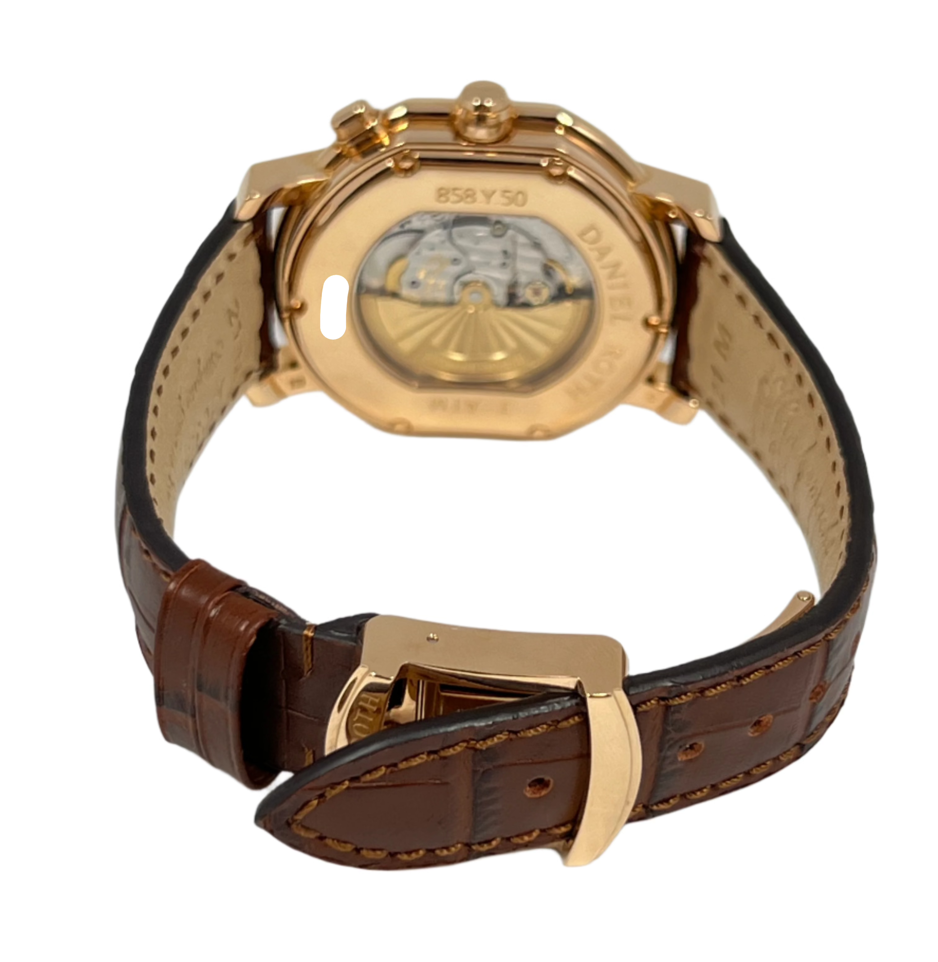 Daniel Roth Academie Metropolitan Dual Time 18K Rose Gold Men's Luxury Watch - Perfect for Business Travel & Formal Occasions