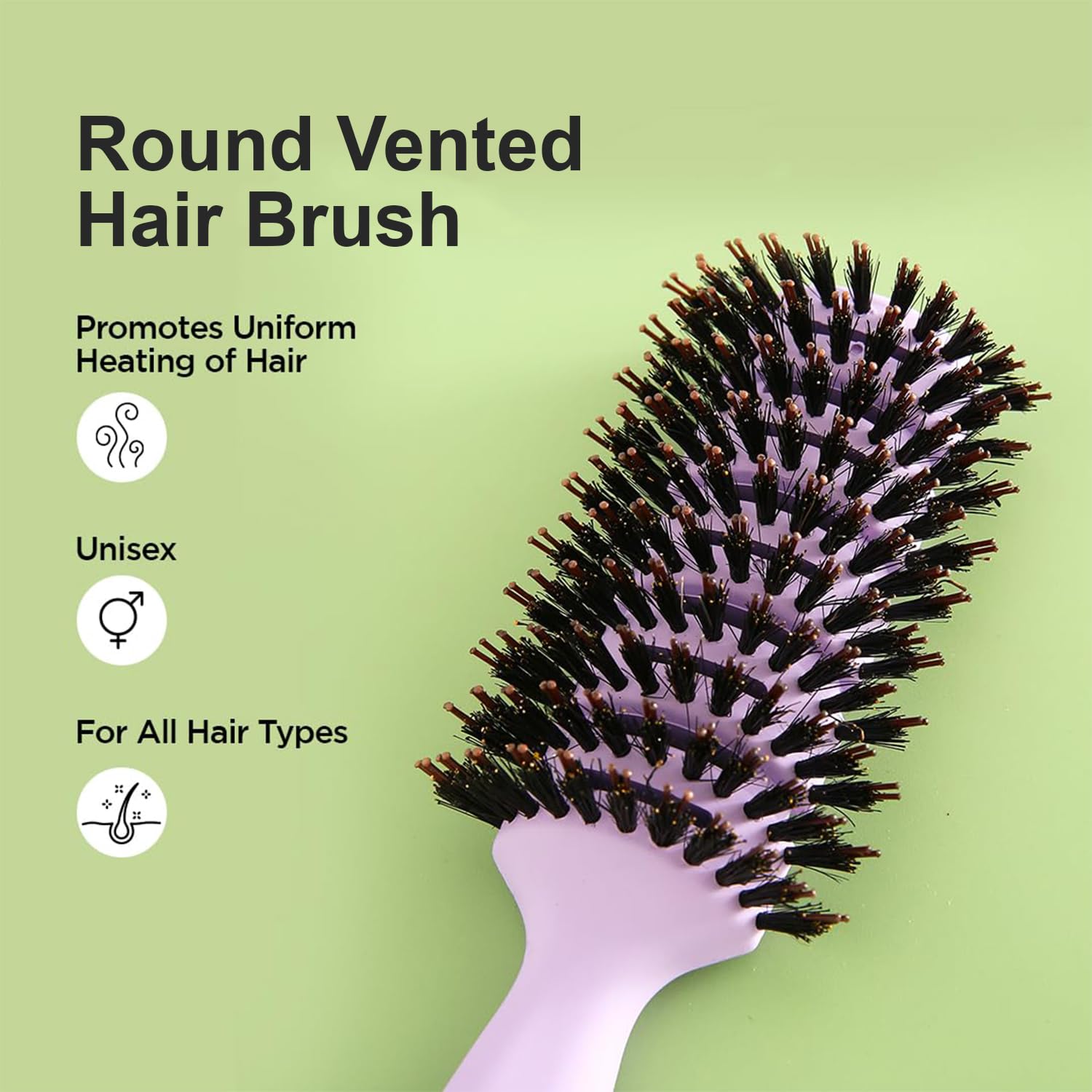 Kuber Hair Brush with Flexible Bristles - Detangles & Straightens All Hair Types for Home & Travel