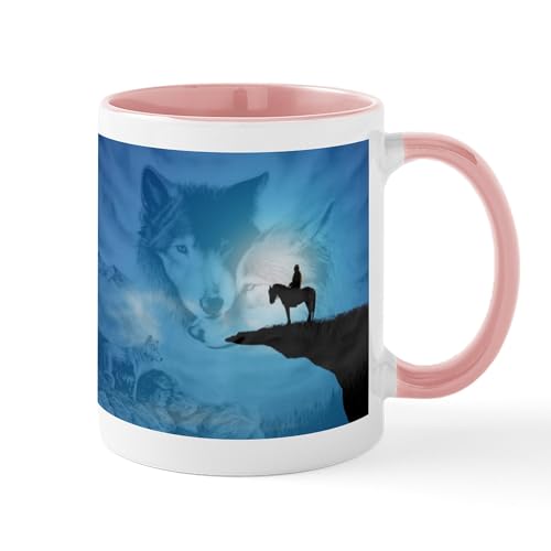White/Pink Inside - Spirit Of The Wolf Mugs