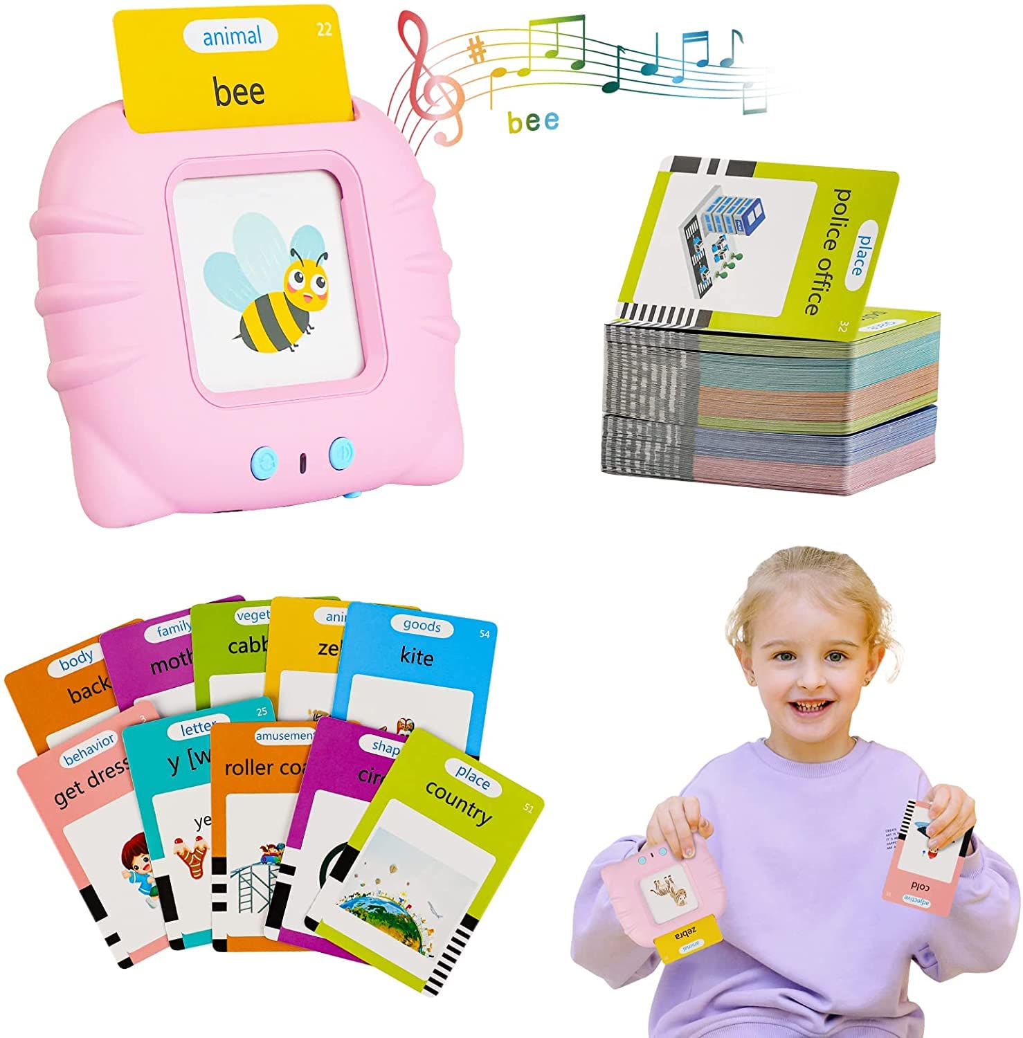 Talking Flash Cards for Toddlers 3-6 Years - 510 Sight Words Learning Toys for Speech Therapy & Autism Sensory Play