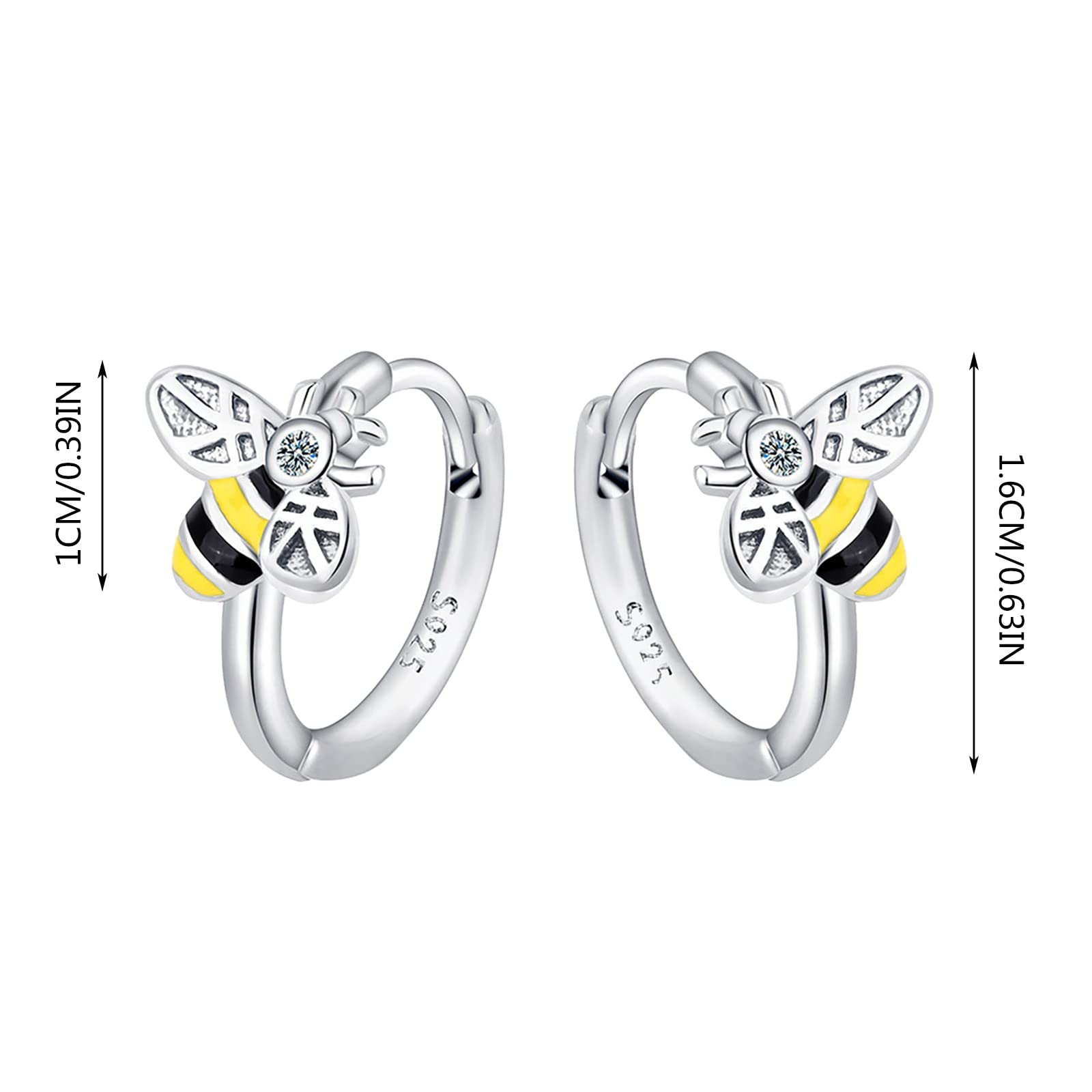 Dainty Bee Stud Earrings - Small Diamond & Animal Earrings with Glue Buckle - Sweet & Simple Multicolor Earring Pack for Women - Perfect for Everyday Wear, Parties & Gifts