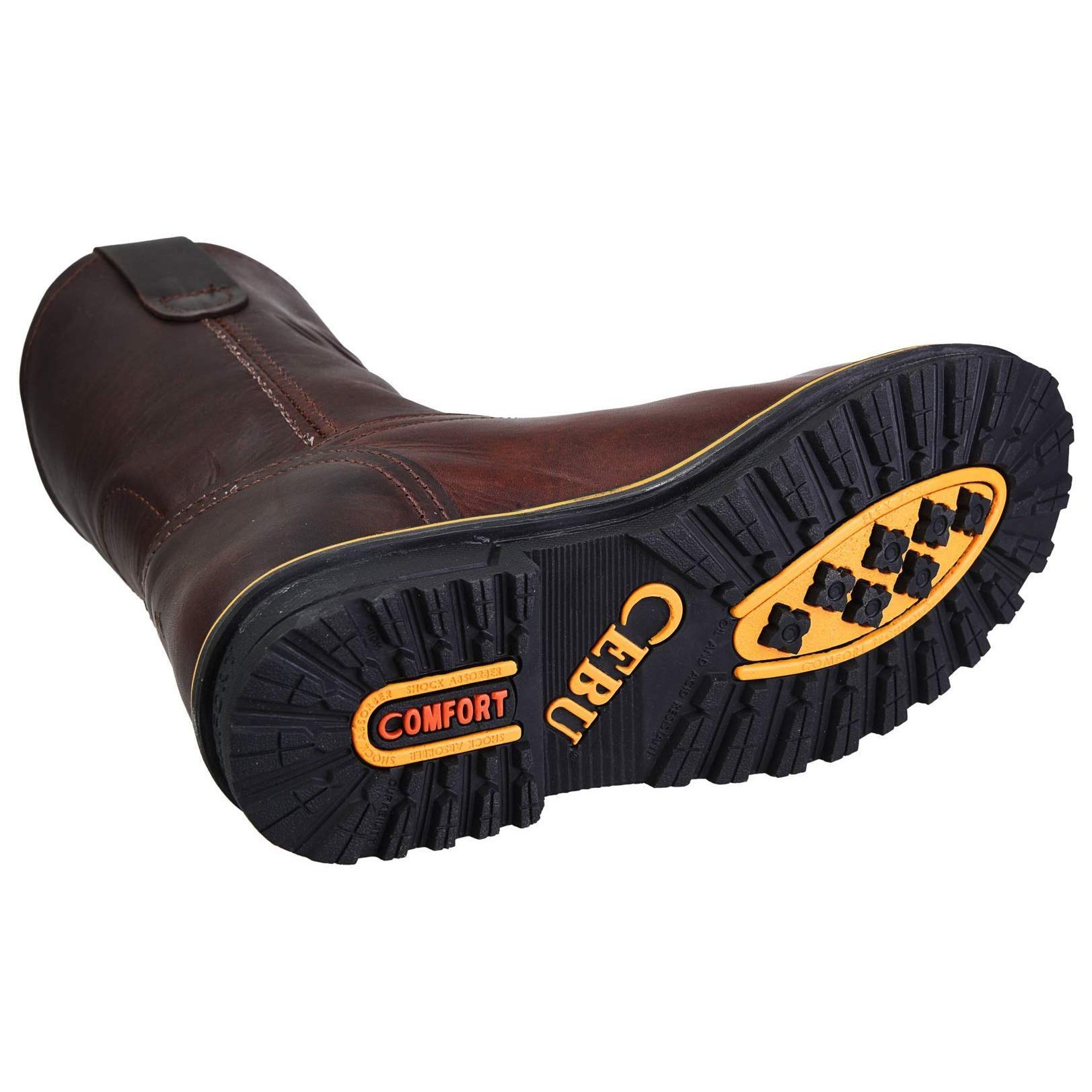 CEBU Men's 10 Inch Tractor Work Boots - Steel Toe, Waterproof & Slip Resistant for Construction, Farming & Outdoor Work