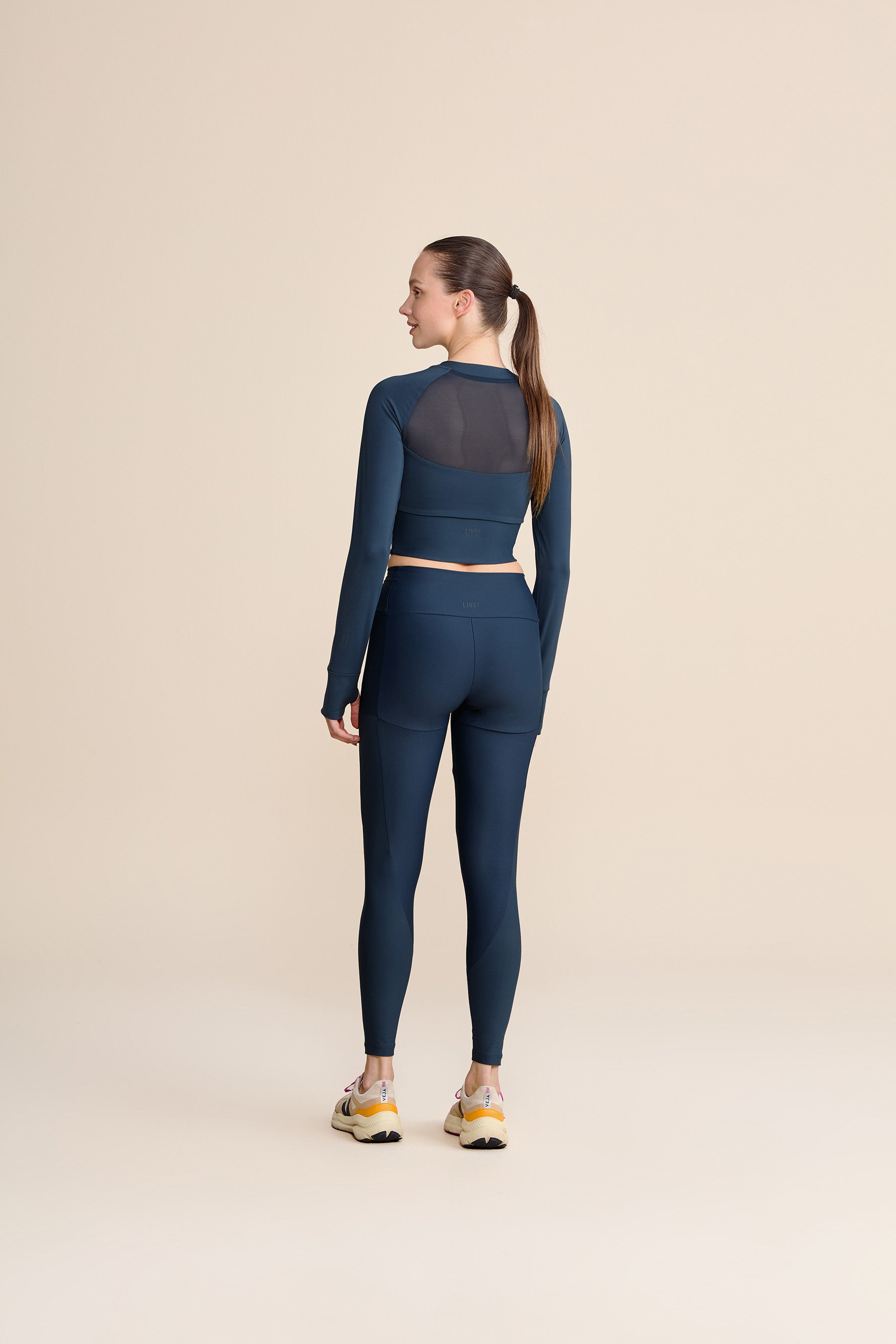 Race Pro® Tule Cropped Long Sleeve Top - Women's Athletic Workout Shirt for Running, Yoga & Gym - Breathable Performance Activewear