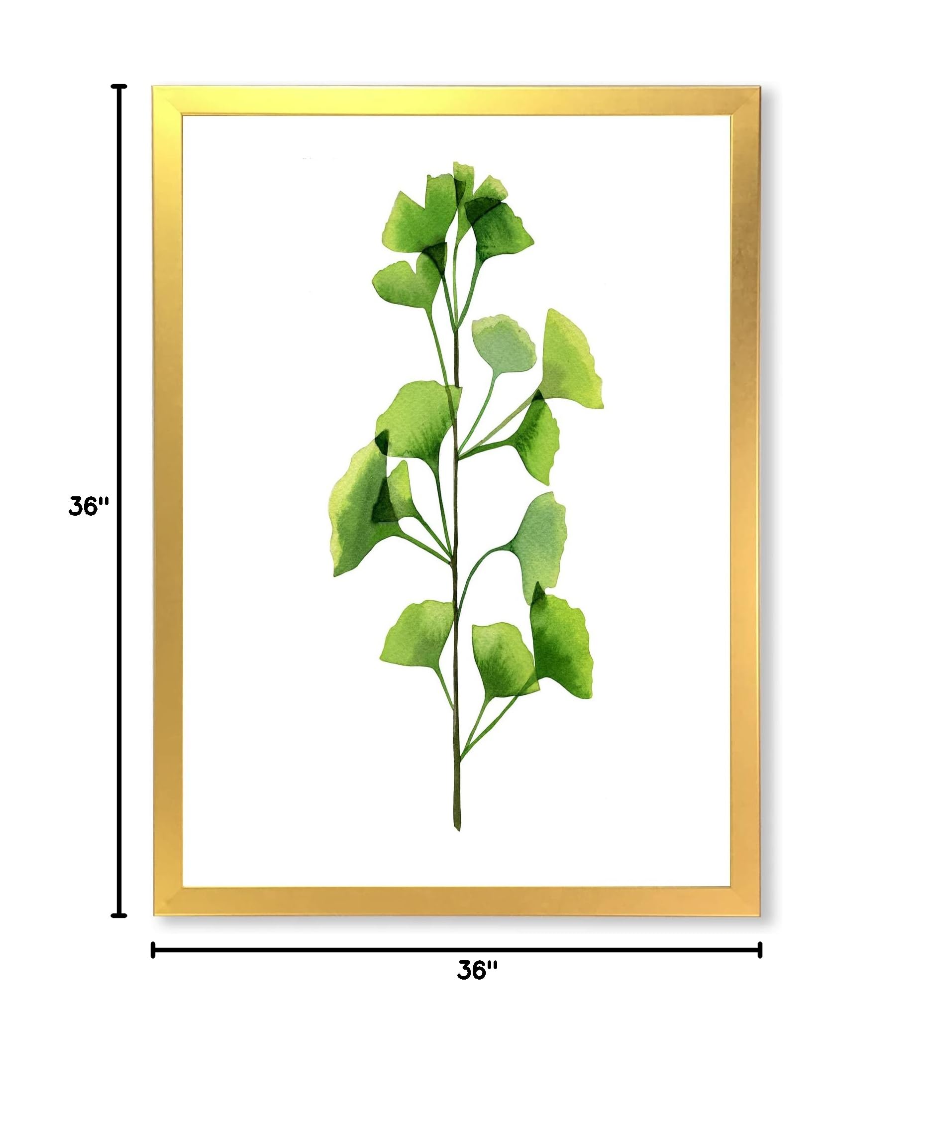DesignQ Green Field Plant Foliage Farmhouse Framed Wall Art - Botanical Home Decor for Living Room, Bedroom & Office - Perfect Rustic Wall Hanging for Nature-Inspired Interior Design