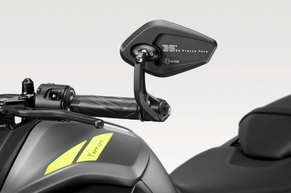 2018-2020 Yamaha MT-07 FZ-07 Revenge Style Rearview Mirrors Kit (R-0852) - DOT Approved Aluminum Side Mirrors with Lateral View Reflectors - DPM Race Motorcycle Accessories - Made in Italy - Perfect for Street Riding & Urban Commuting
