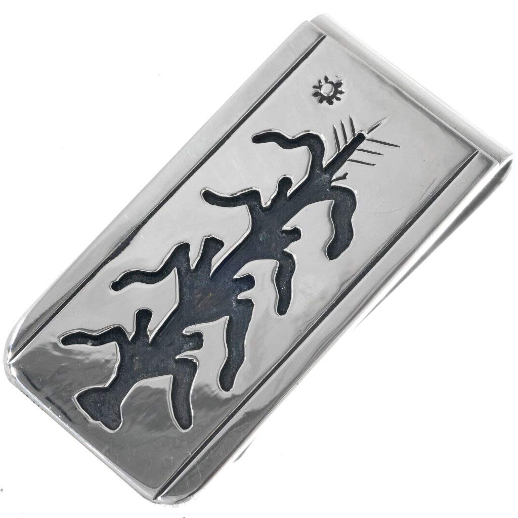 Authentic Navajo Overlaid Silver Money Clip with Traditional Cornstalk Pattern - Handmade Native American Wallet Accessory for Men | Perfect for Gifts, Collectors, and Everyday Use