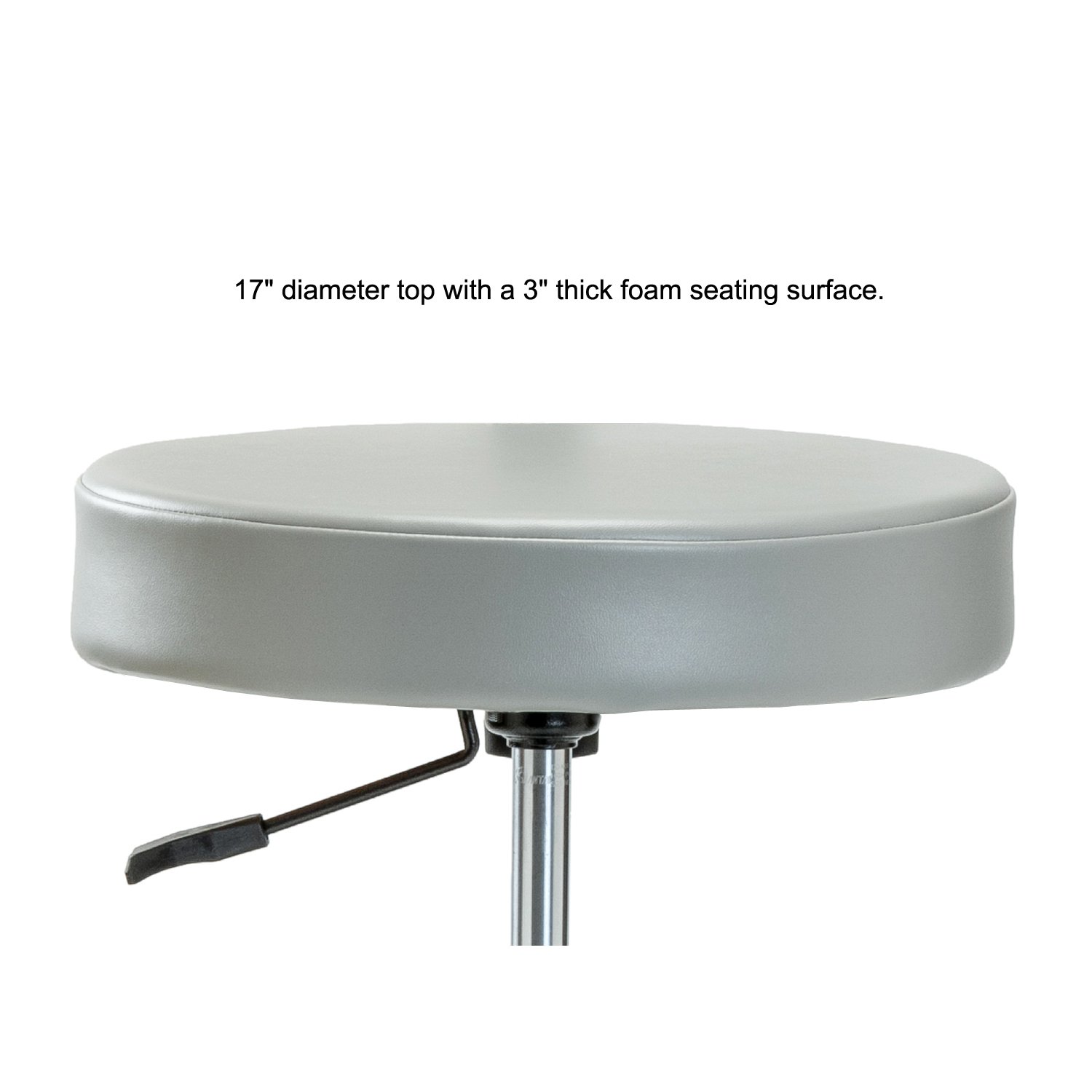 Adjustable Rolling Exam Stool with Back Support - 300lb Weight Capacity for Medical, Dental & Lab Use - Burgundy Vinyl Seat for Carpet & Linoleum Floors - Perfect for Clinics, Hospitals & Workbenches