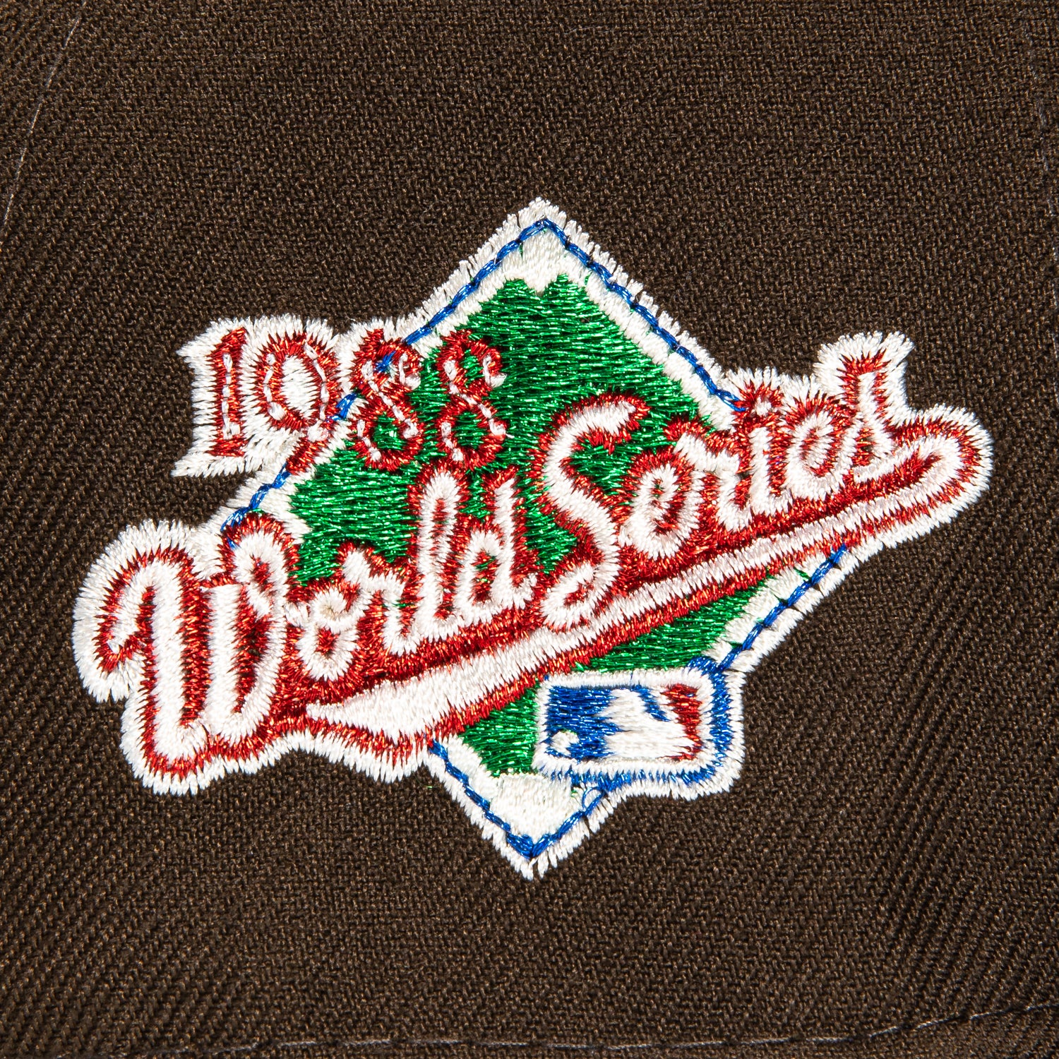 New Era 59Fifty Los Angeles Dodgers 1988 World Series Patch Snapback Hat - Brown & Royal Blue - Vintage Baseball Cap for Men, Game Day & Streetwear Fashion