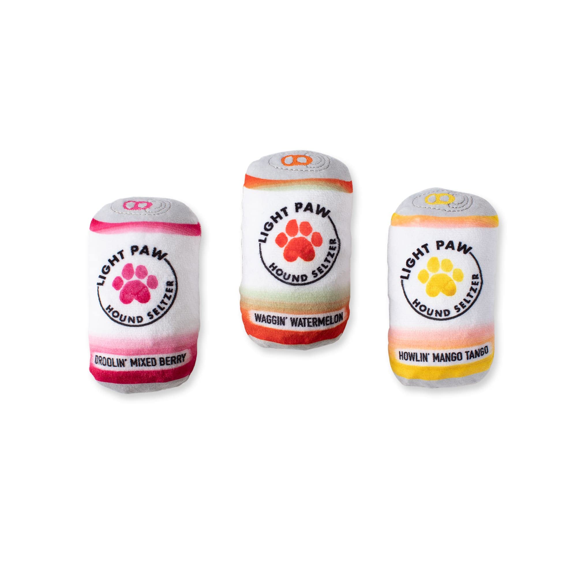 Fringe Studio Plush Dog Toy Set - Light PAW CANS 3-Piece Chew Toys for Small Dogs | Soft & Durable Puppy Toys for Teething, Playtime & Training (289557)