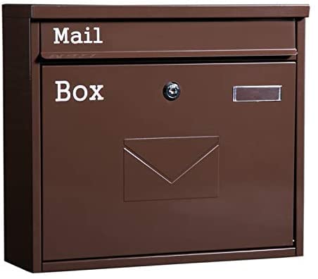 Wall Mounted Metal Mailbox with Keys - Rustproof Outdoor Mail Box for House, Apartment & PO Box - Secure Mail Storage for Home, Office & Commercial Buildings