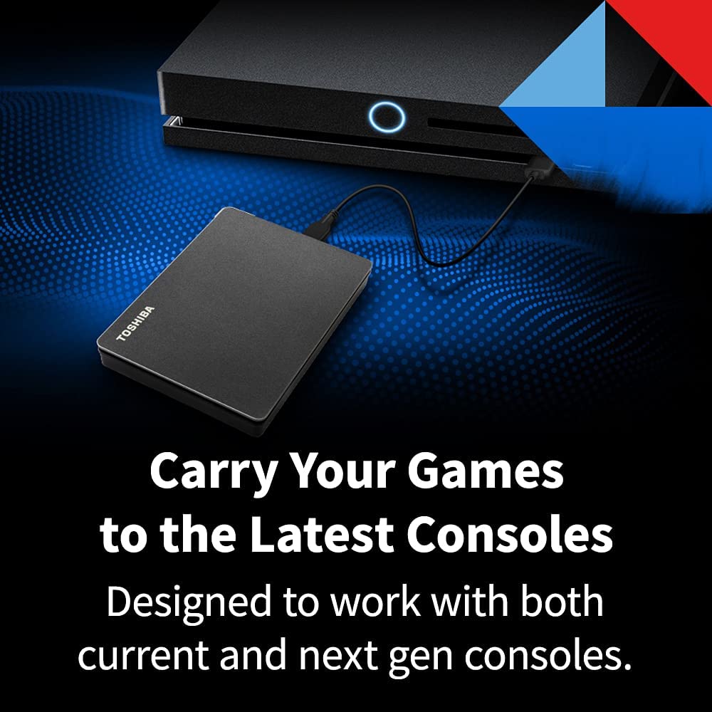 Toshiba Canvio Gaming 2TB Portable External Hard Drive USB 3.0 - High-Speed HDD for PS5, Xbox Series X, PC & Mac (Black) | Expand Storage for Games, Movies & Backups | Plug & Play for Console & Desktop