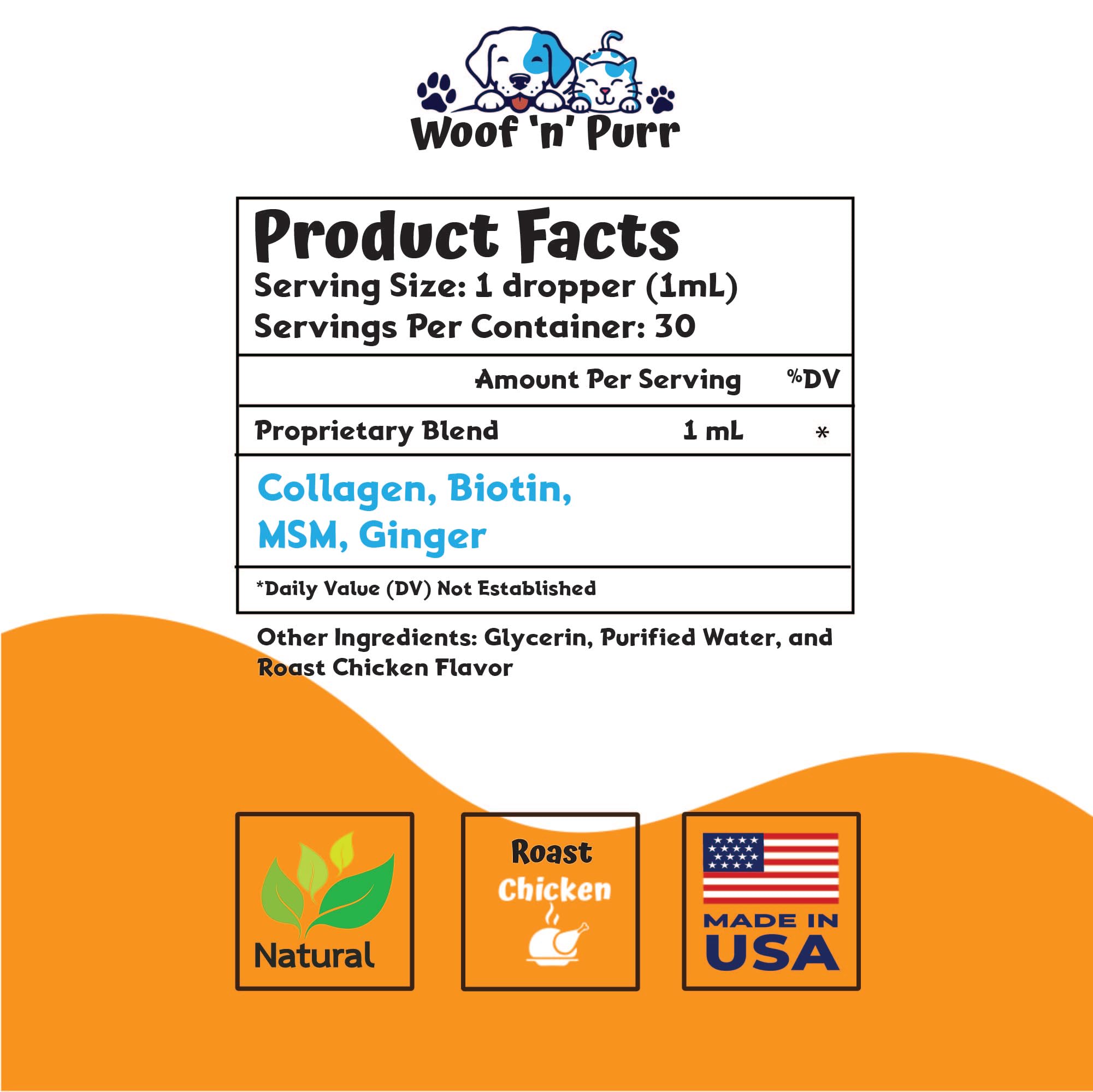 Premium Cat Collagen Drops for Skin & Coat Health - 1 fl oz Cat Supplement with Vitamins - Best for Indoor Cats - Supports Fur Shine & Skin Hydration - Perfect for Daily Use & Grooming Routine