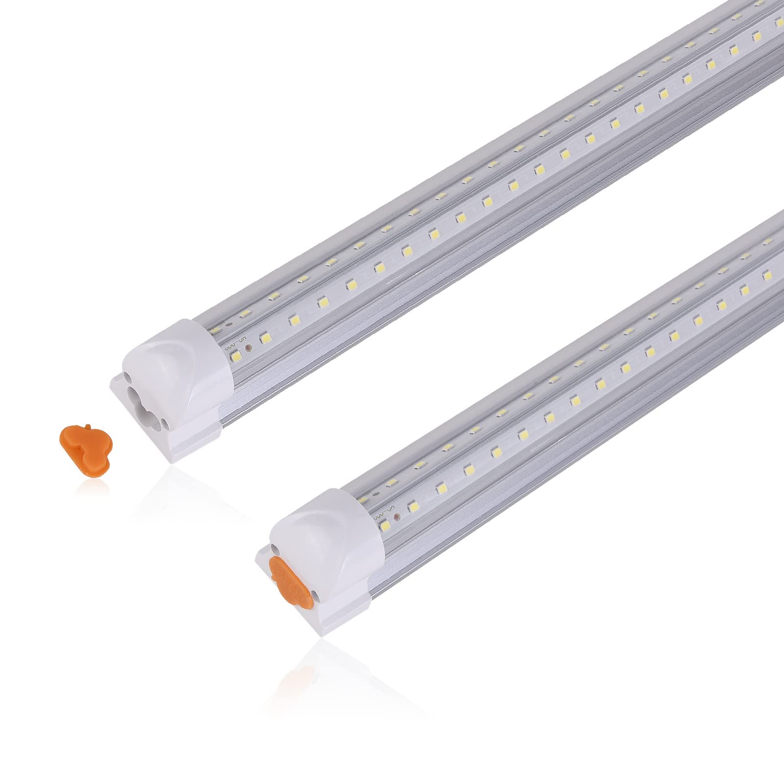 PARNOARCK 2ft LED Shop Light - 20W T8 6000K Daylight 2600LM Linkable Workbench Light with Clear Cover - V-Shape Tube Lights for Warehouse, Home, Under Cabinet & Workshop Lighting