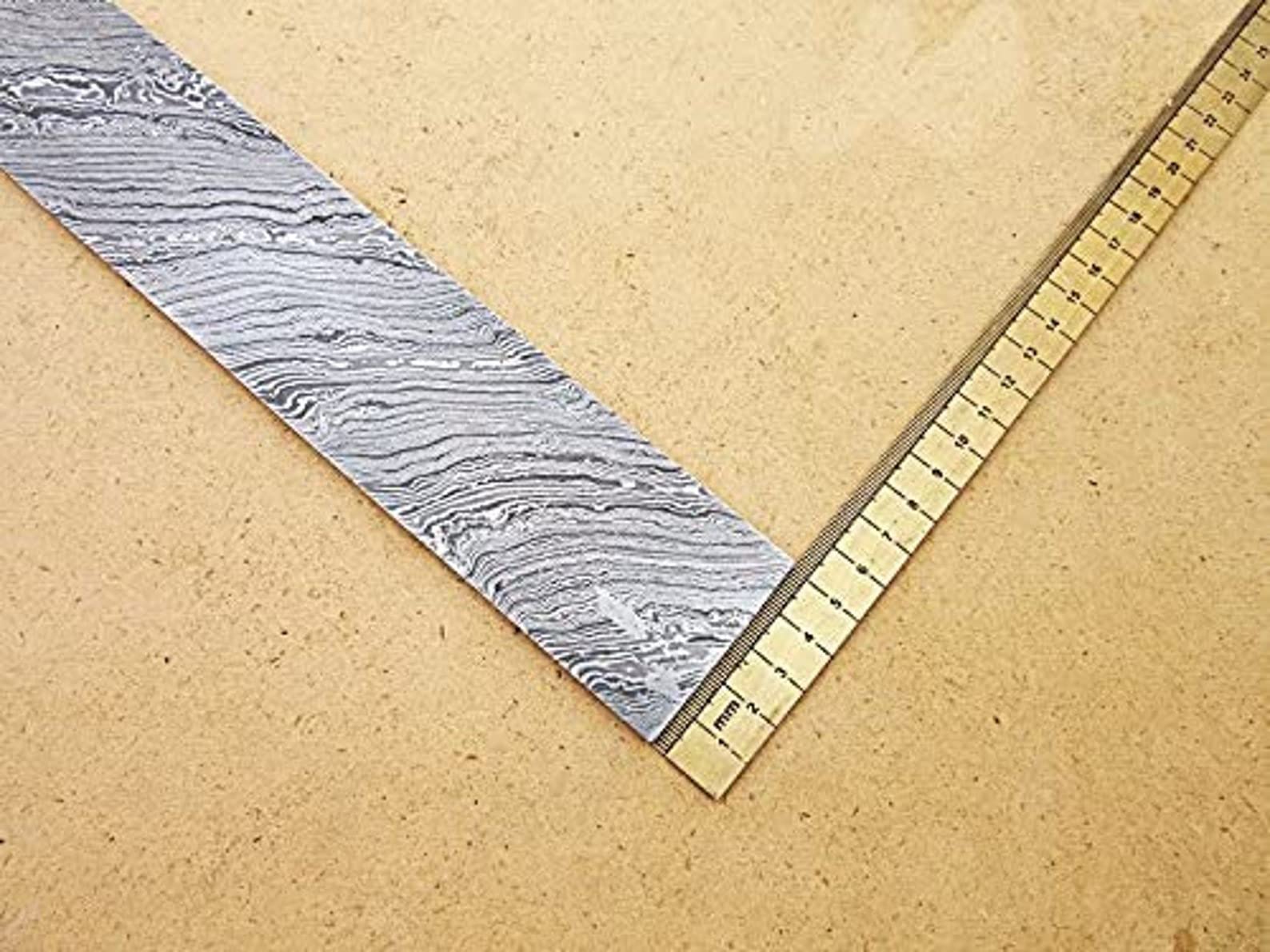 Poshland DBD-01 Custom Handmade Damascus Steel Billet - Premium Blank Blade Making Bar for Knife Crafting, Blacksmithing & DIY Projects - Perfect for Custom Knives, Swords & Metal Art Creations