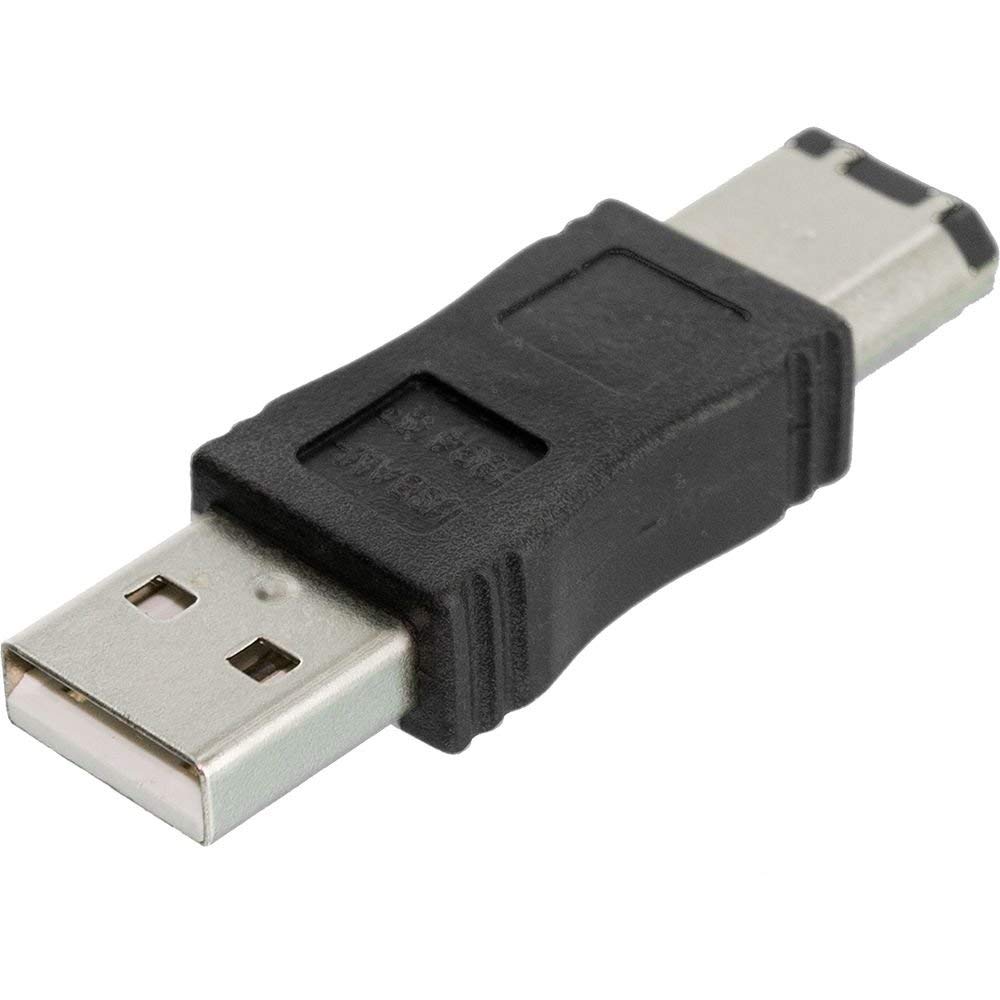 Firewire IEEE 1394 to USB Adapter - 6 Pin Male to USB A Male Converter Cable for Mac, PC, Cameras & Digital Devices - Transfer Data Between Legacy Firewire and Modern USB Devices