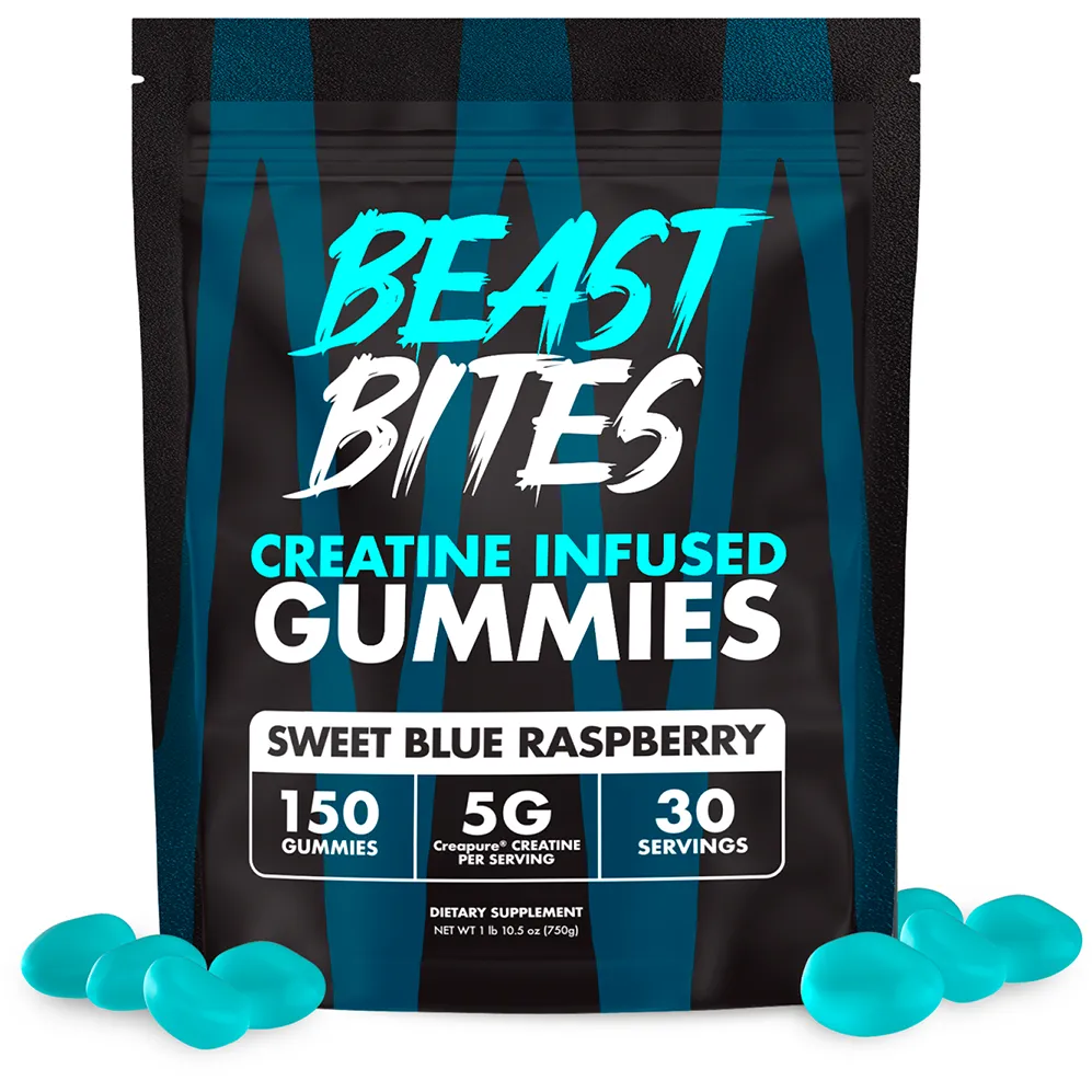 Beast Bites Creatine Infused Gummies - Muscle Recovery & Energy Boost for Athletes & Fitness Enthusiasts | Pre-Workout & Post-Workout Supplement