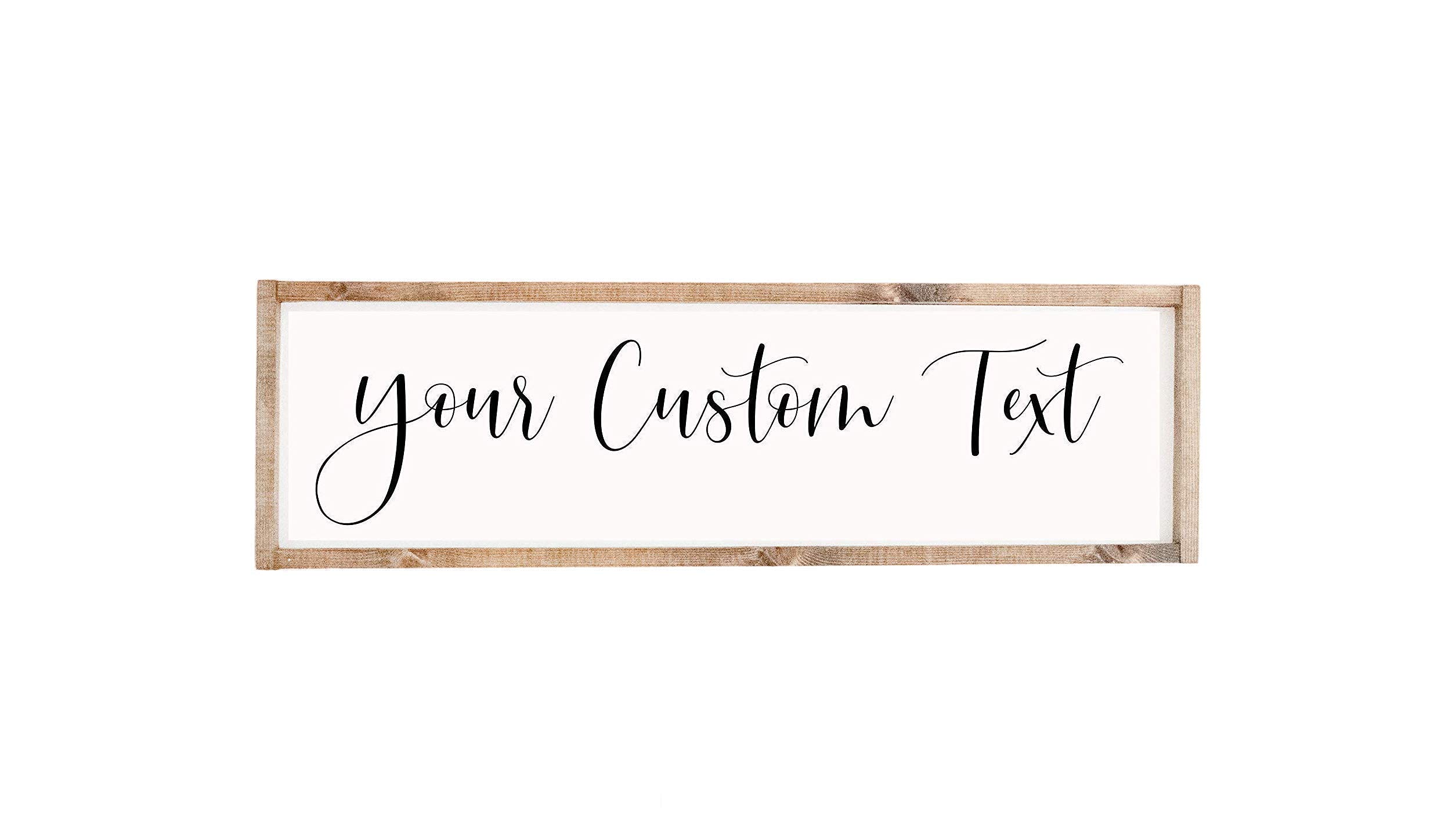 Custom Wooden Wall Sign with Personalized Text - Rustic Farmhouse Home Decor - Framed Quote Sign for Living Room, Bedroom & Office Decor