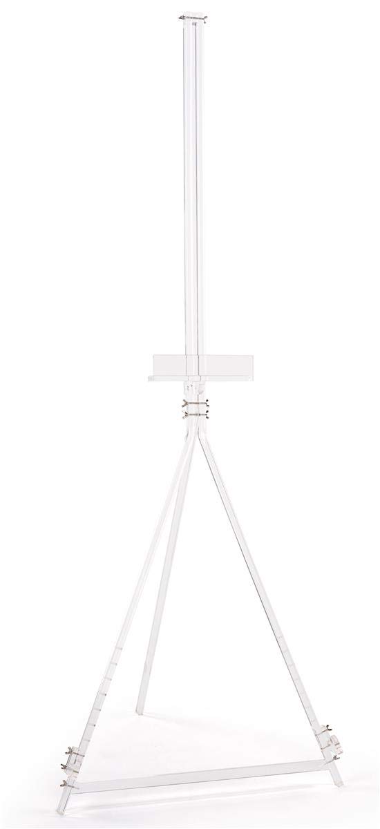 Displays2go Clear Transparent Dual Display Easel with Tripod Stand - Anti-Wobble Design for Retail Stores, Trade Shows & Exhibitions (ACEASFLTRI)