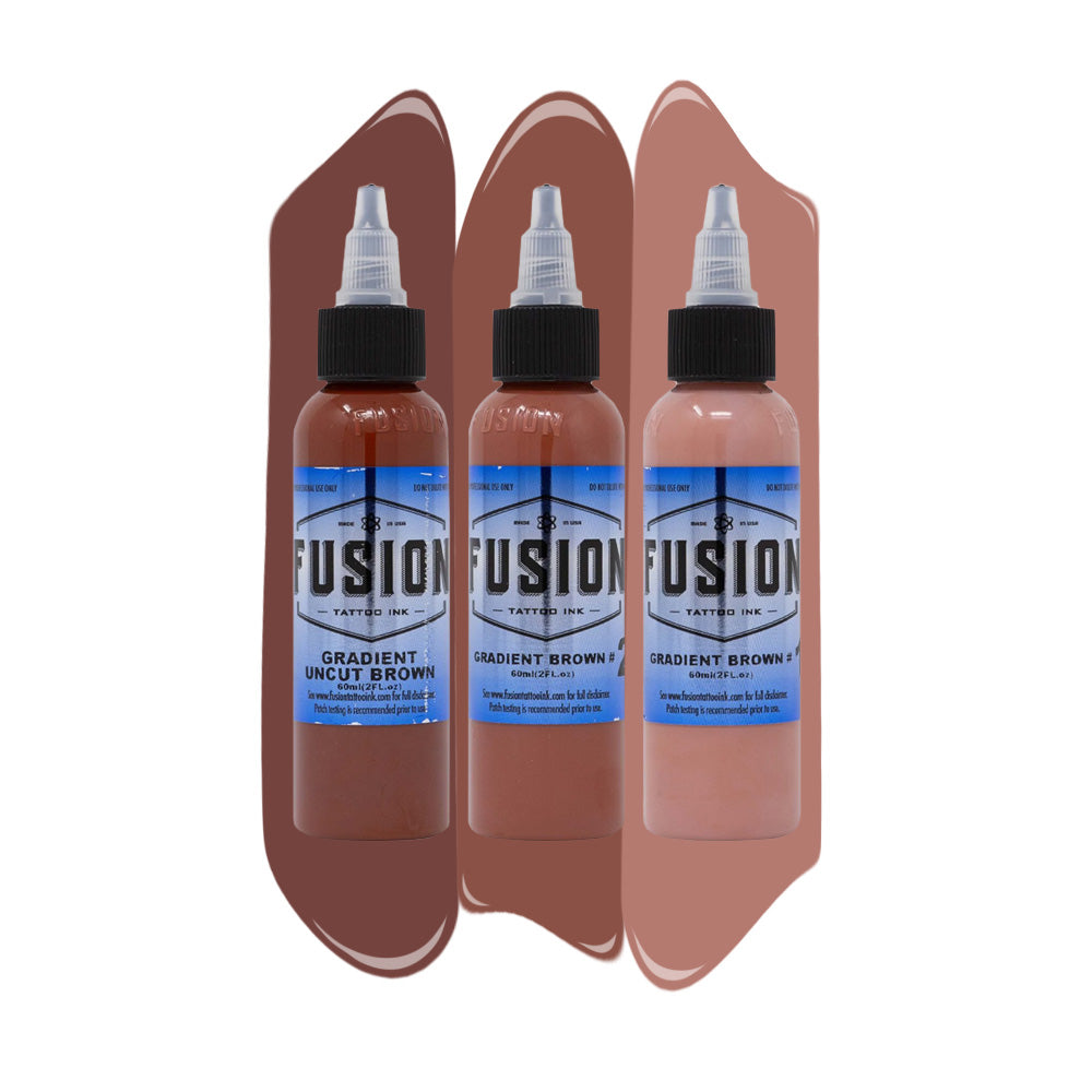 Premium Gradient Brown 3-Pack Tattoo Ink Set - 1oz Bottles for Professional & DIY Tattoo Artists - Perfect for Realism, Shading & Cosmetic Tattoos