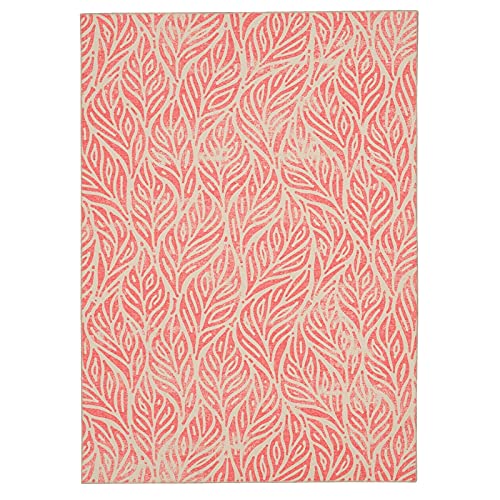 Riverbay Furniture 5'x7' Ivory Transitional Washable Polyester Area Rug - Perfect for Living Room, Bedroom & Dining Room Decor