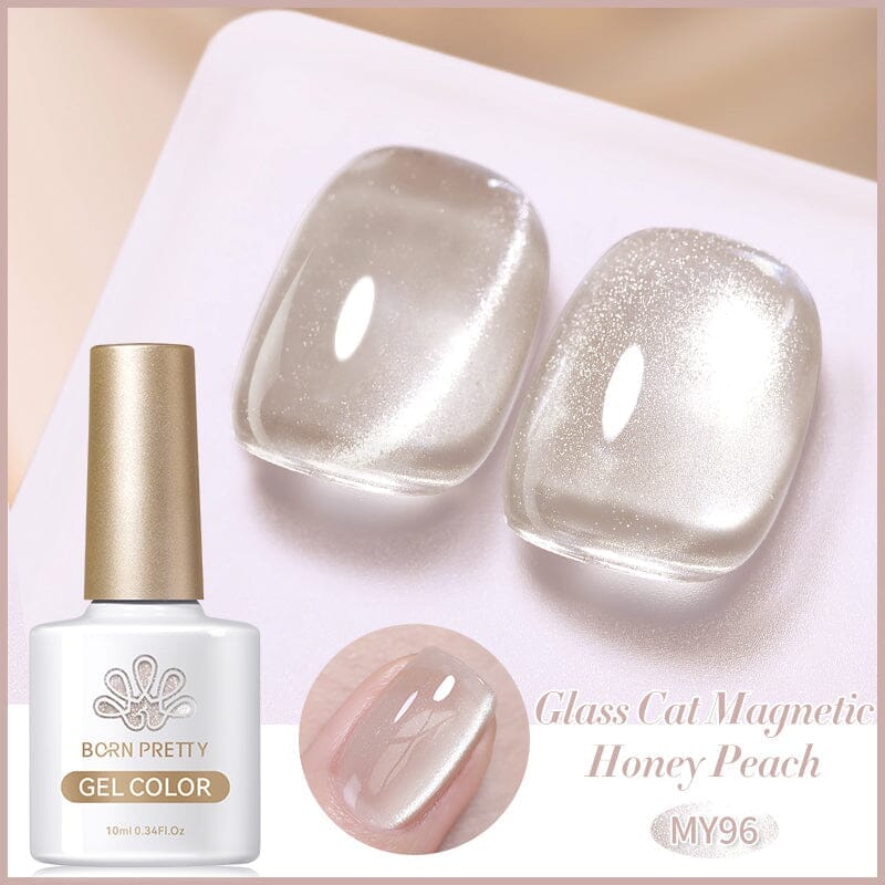 MY96 Honey Peach Magnetic Gel Polish - 10ml Water Light Cat Nail Art for Salon & Home Manicure - Perfect for Special Occasions & Everyday Wear