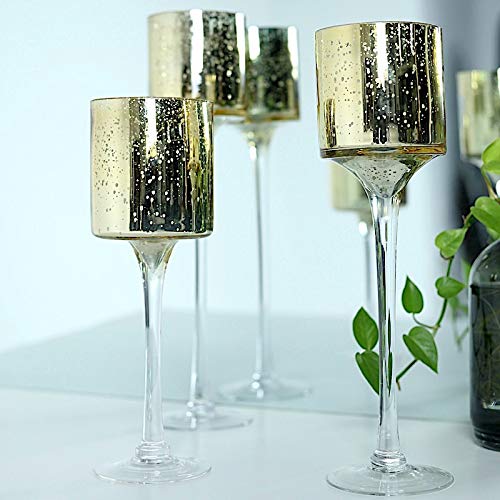 3-Pack Gold Raised Cylinder Glass Vases - Elegant Centerpieces & Candle Holders for Wedding, Dining Table, Home Decor - Bulk Wholesale Supplies