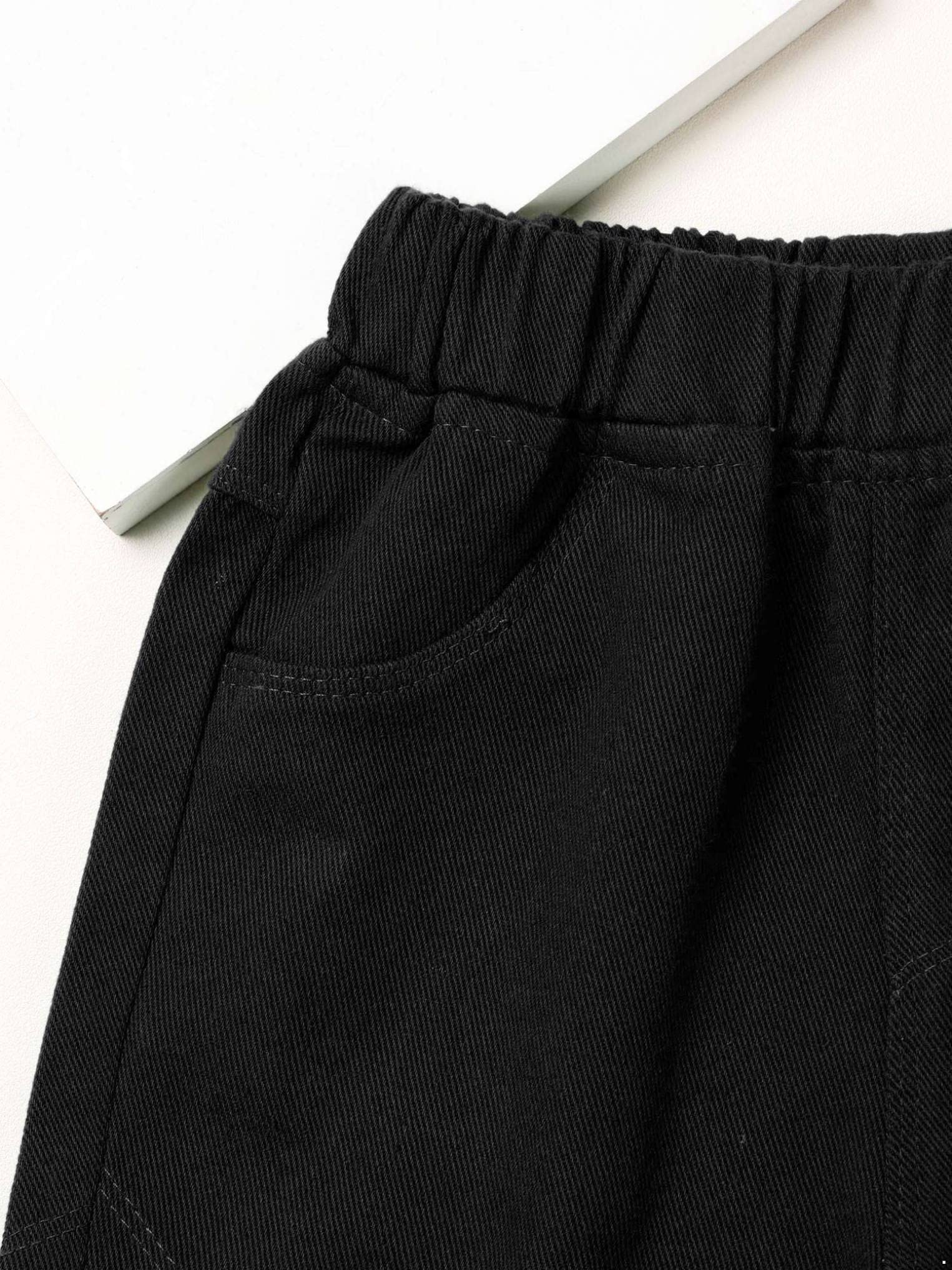 Girls' High Waisted Denim Shorts with Pockets - Elastic Waist Pull-On Casual Summer Shorts for Kids & Youth | Perfect for Playdates, Beach Outings & Summer Adventures