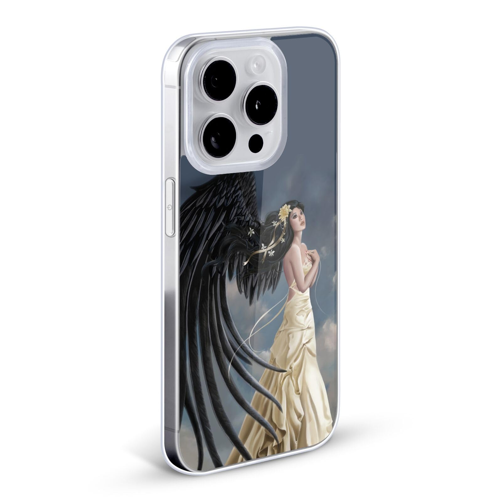 Head Case Designs Nene Thomas Citrine Chrysanthemum Angel Gothic Soft Gel Phone Case for iPhone 12/12 Pro - Protective Artistic Cover for Women, Fantasy Lovers & Gift Occasions