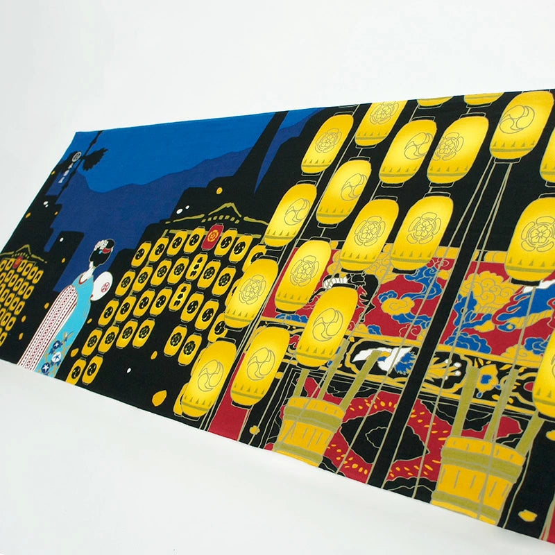 Authentic Kyoto Yuzen Dyed Tenugui Hand Towel - Traditional Japanese Maiko & Gion Festival Design | Made in Japan | Perfect for Home Decor, Gift & Cultural Experience