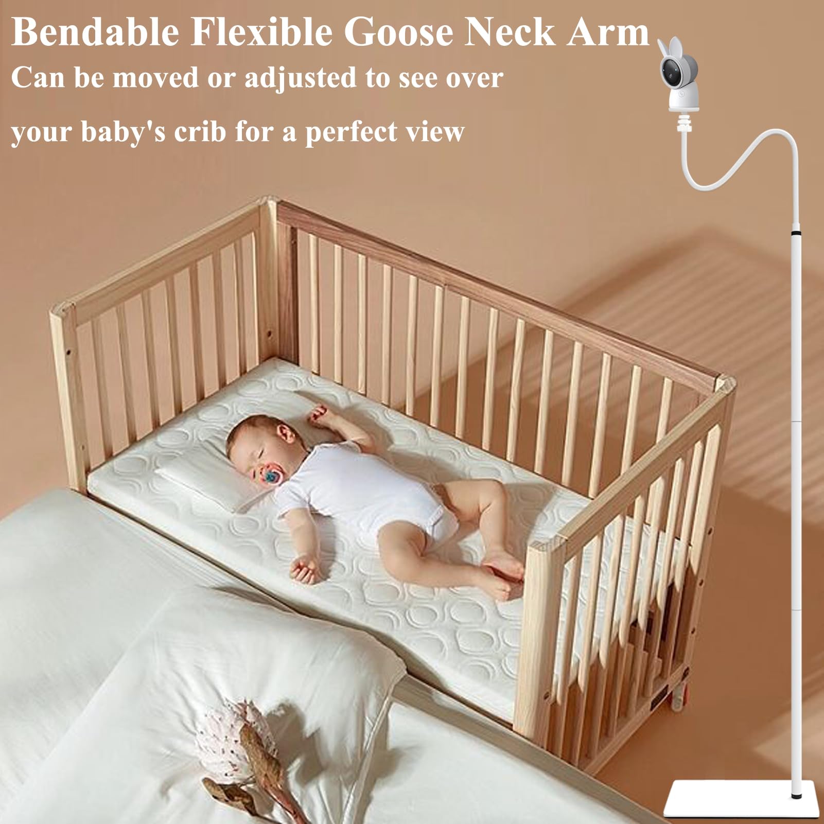 ARENTI 2K Ultra HD Baby Monitor Mount Stand - Adjustable Camera Holder for P2Q Baby Monitor (68.7 inch, Camera Not Included) - Perfect for Nursery, Bedroom & Home Security Monitoring
