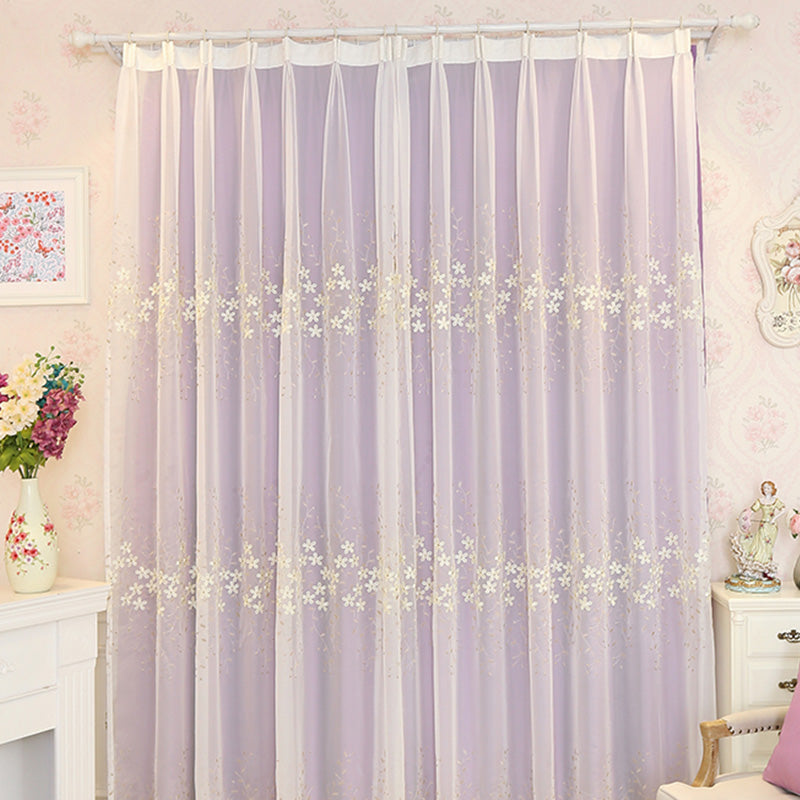 Kyla 2 Layer Blackout Soundproof Curtains with Embroidery - Custom Size for Bedroom & Living Room Noise Reduction