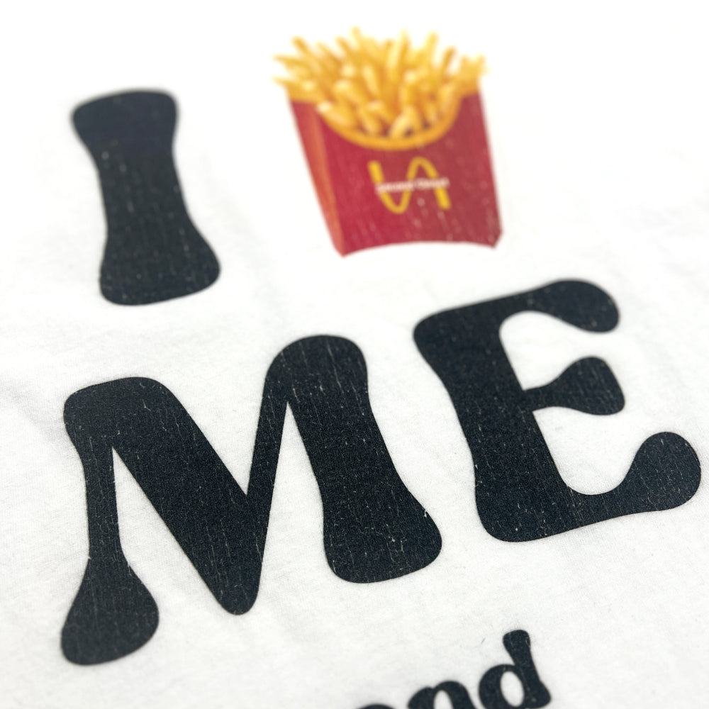 I Love Me & Fries Print T-Shirt - White | Trendy Graphic Tee for Women & Men | Perfect for Casual Wear, Outings & Gifts