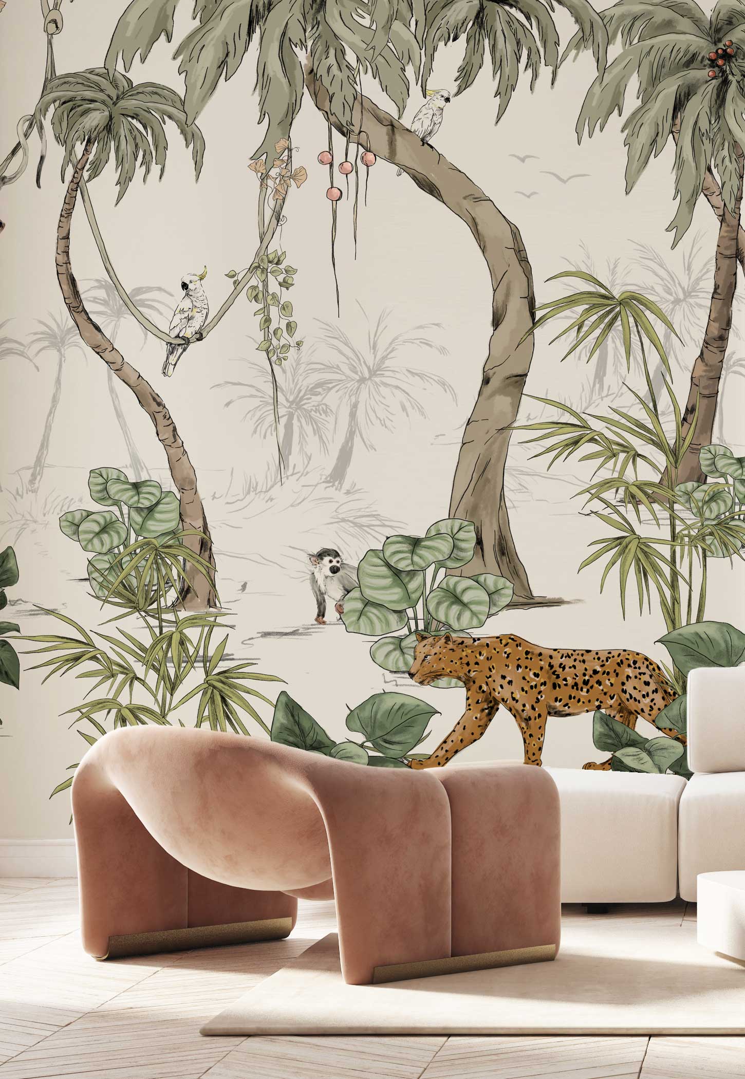 Jungle Wallpaper - Exotic Jungle Jazz Design for Home & Office Decor | Perfect for Living Rooms, Bedrooms, and Tropical-Themed Spaces