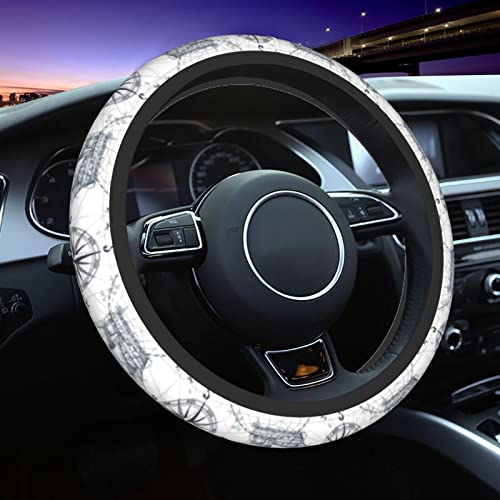 Nautical Sailboat Map Steering Wheel Cover