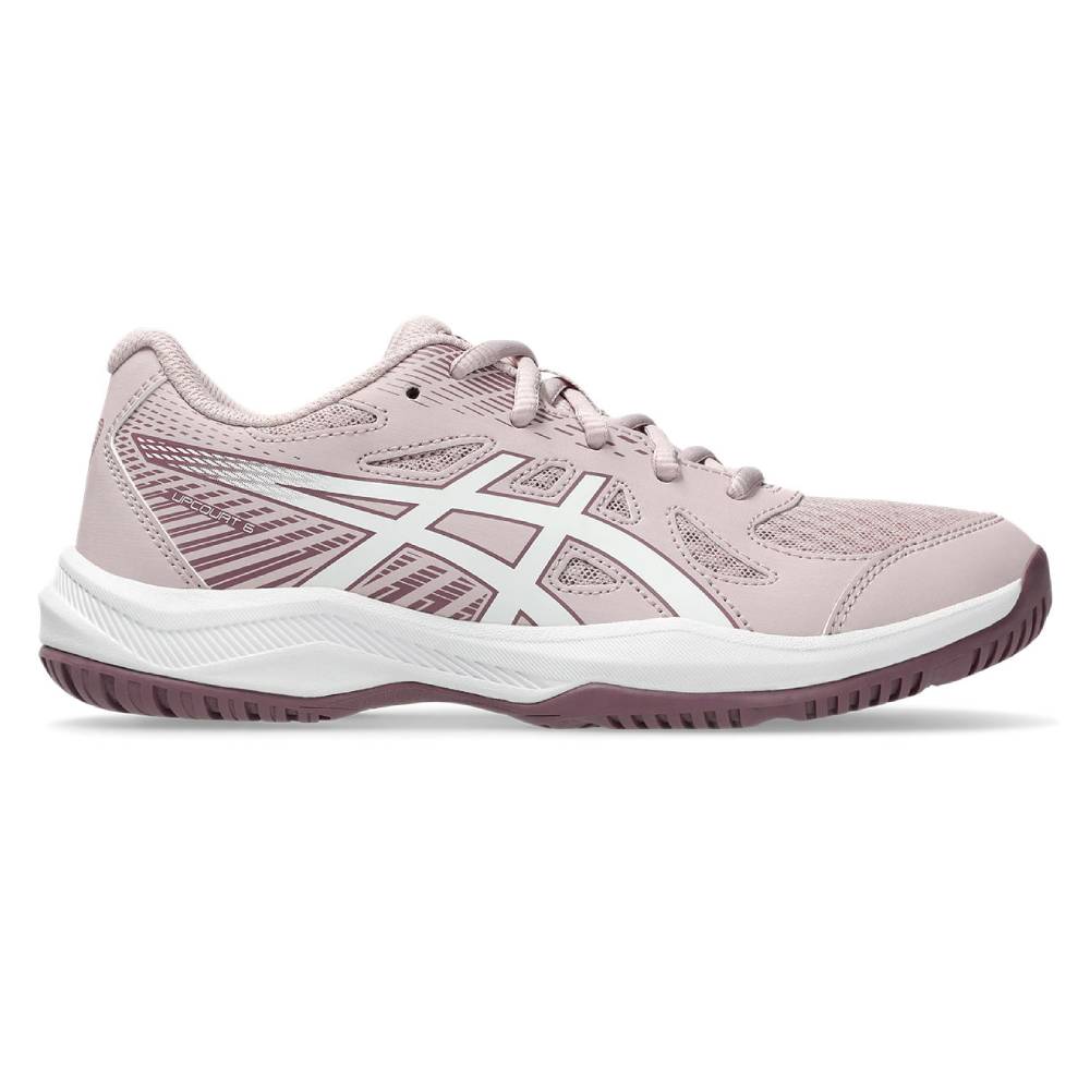 ASICS Upcourt 6 GS Junior Indoor Court Shoes for Girls - Watershed Rose/White - Volleyball, Badminton & Indoor Sports Sneakers