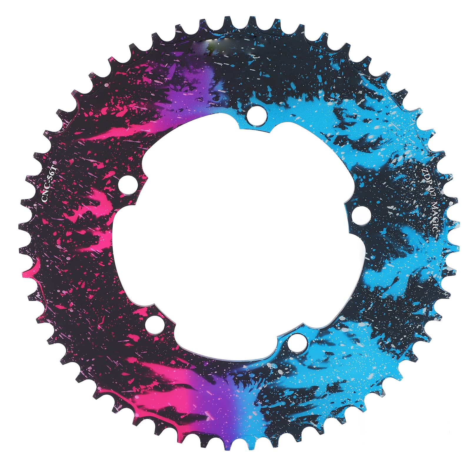 Vbestlife 56T BCD130 Aluminum Alloy Bike Chain Ring - Single Speed Chainring with Positive/Negative Teeth for Road & Mountain Bikes - Perfect for Cycling Commuting and Off-Road Adventures