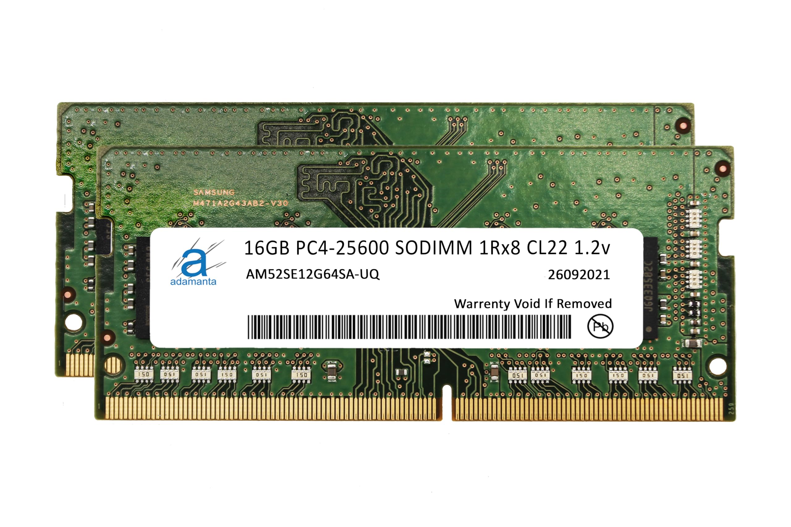 Adamanta 32GB (2x16GB) DDR4 3200MHz SODIMM RAM Kit - Compatible with MSI GE66, GS66, GP66, GE76, GS76, GP76, Sword, Raider, Stealth, Leopard, Katana, Thin Laptops - PC4-25600 1Rx8 CL22 1.2V Memory Upgrade for Gaming, Video Editing & Multitasking