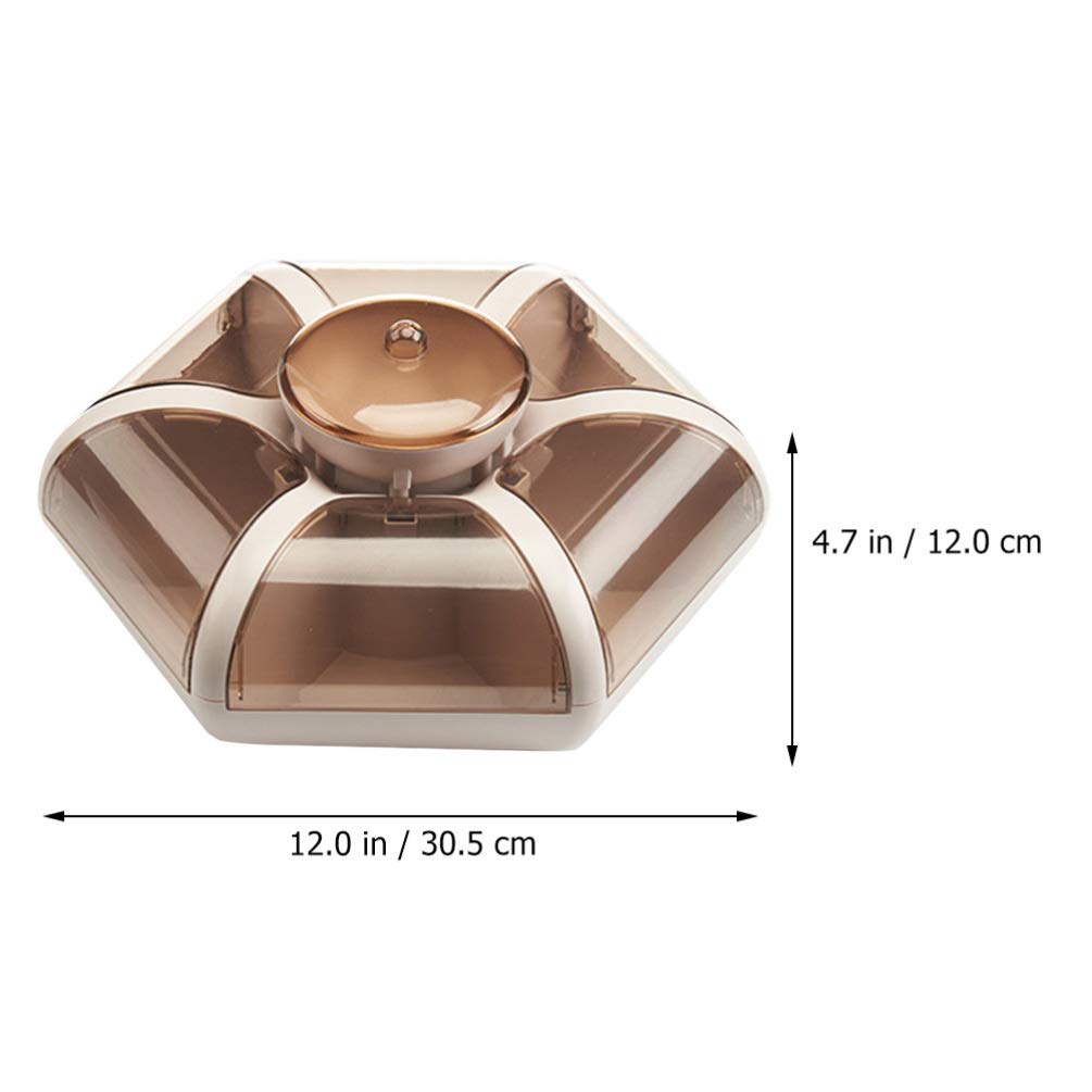 Lotus-Shaped Snack Storage Tray with Lid - Creative Candy & Dry Fruit Container for Desktop, Party, Office, and Home Organization - BPA-Free Plastic Snack Plate for Nuts, Chocolates, and Treats