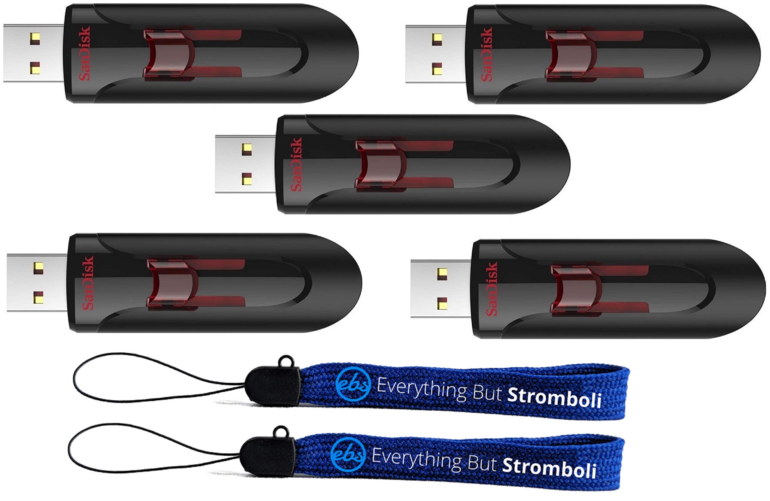 SanDisk 256GB USB 3.0 Flash Drive 5-Pack for Laptop & Office Use