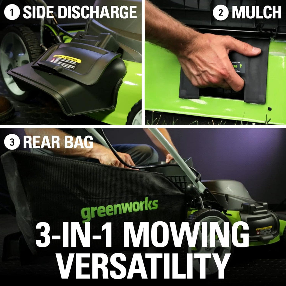 Greenworks 25022 12 Amp Corded 20 Inch Lawn Mower - Powerful Electric Lawn Mower for Small to Medium Yards | Perfect for Home Lawn Care & Landscaping