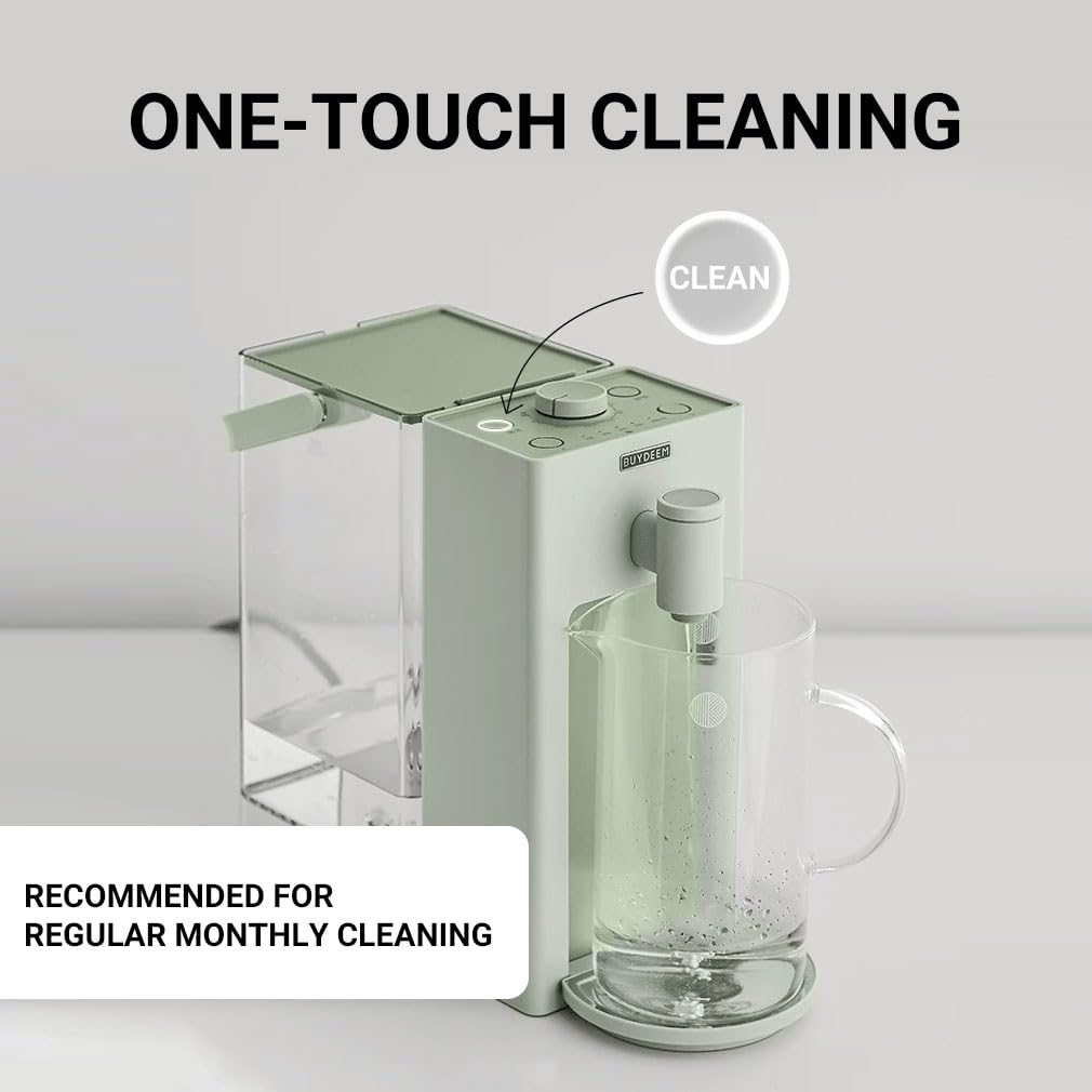 BUYDEEM S9013 Electric Instant Hot Water Dispenser - 3L (102oz) Countertop Water Boiler & Warmer with 8 Temperature Settings & 5 Output Options for Tea, Coffee, Baby Formula - Fast Heating, Energy Efficient - Perfect for Home, Office & Kitchen Use (Green)