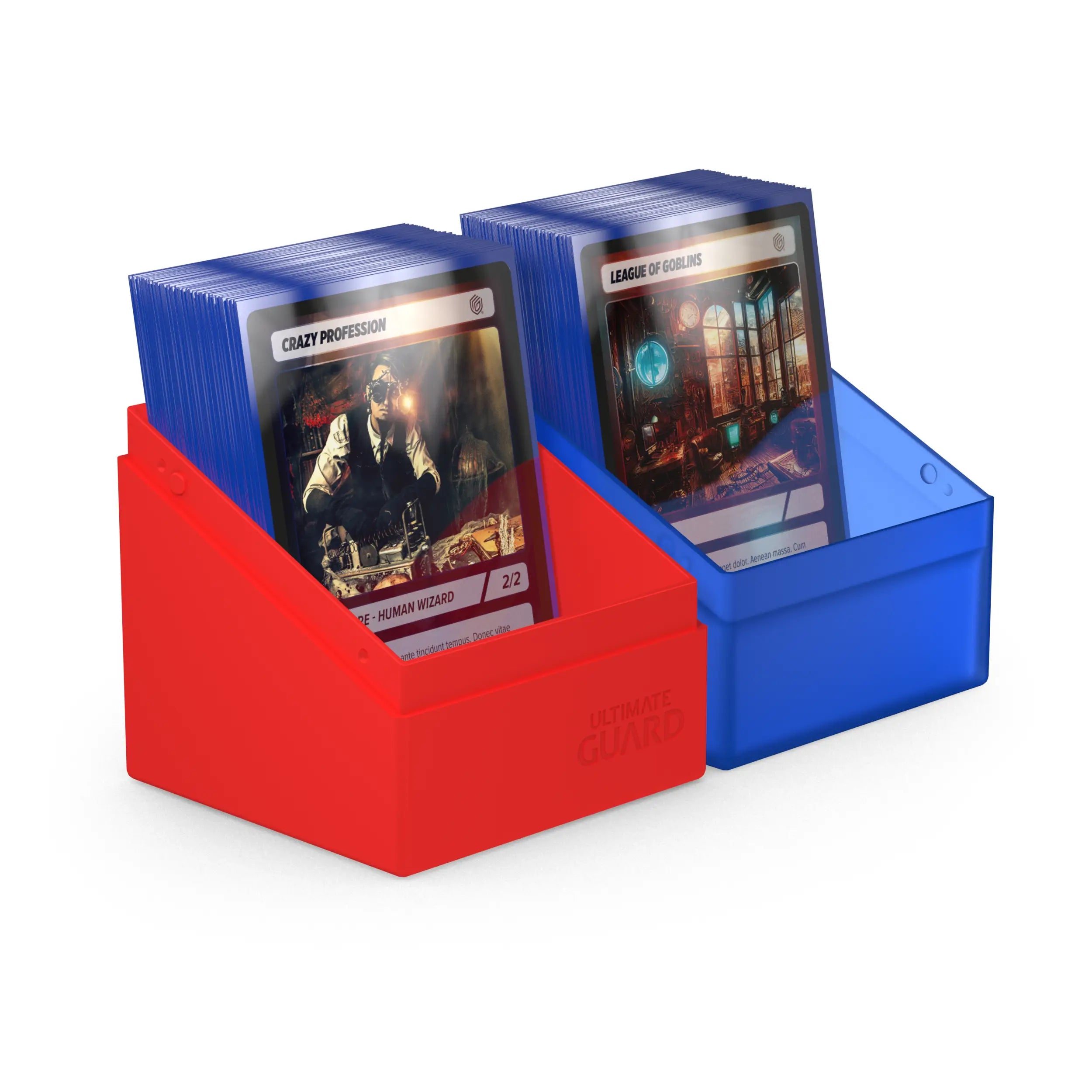 Boulder 100+ Deck Box - Synergy Blue/Red - Premium Card Storage for MTG, Pokemon & Yu-Gi-Oh - Perfect for Gaming Tournaments & Collectors